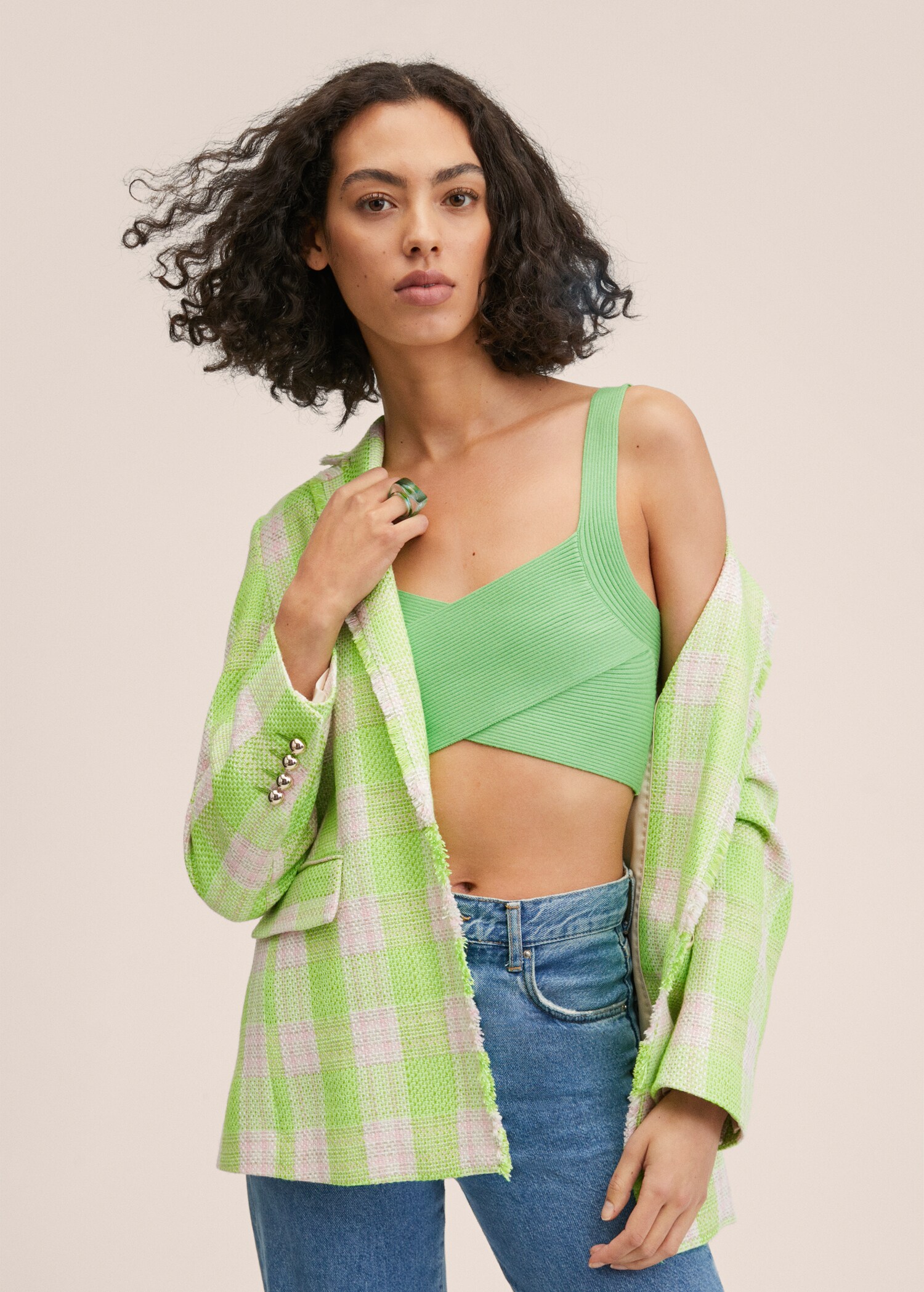 Knitted cropped top - Medium plane
