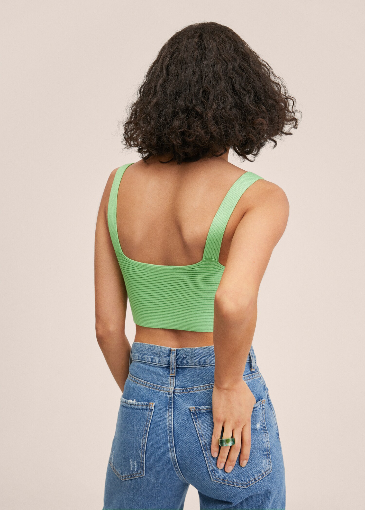 Knitted cropped top - Reverse of the article