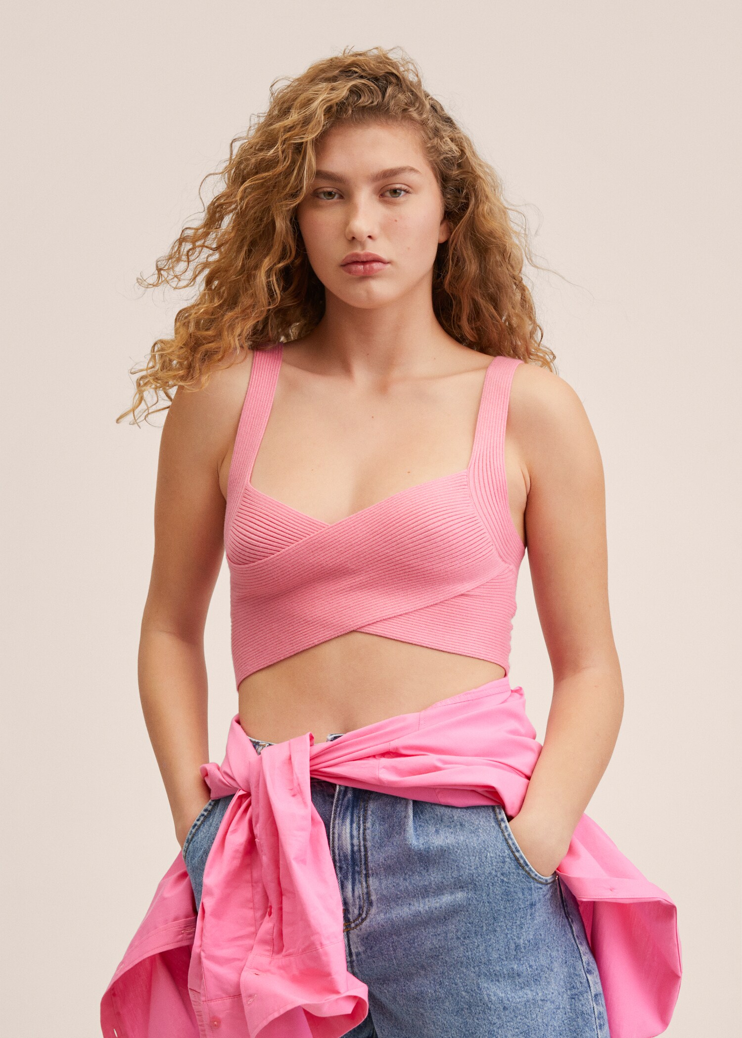 Knitted cropped top - Medium plane