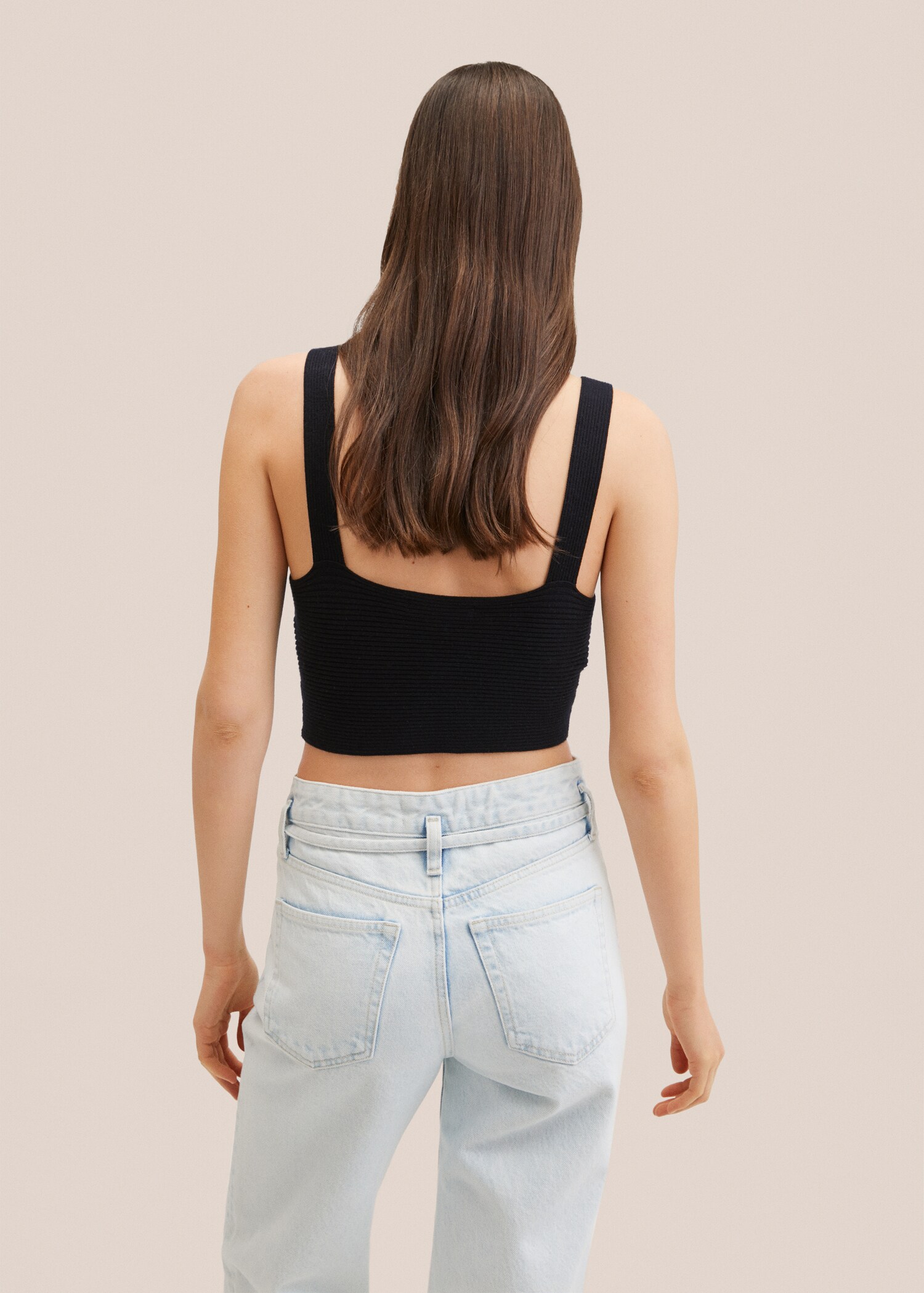 Knitted cropped top - Reverse of the article