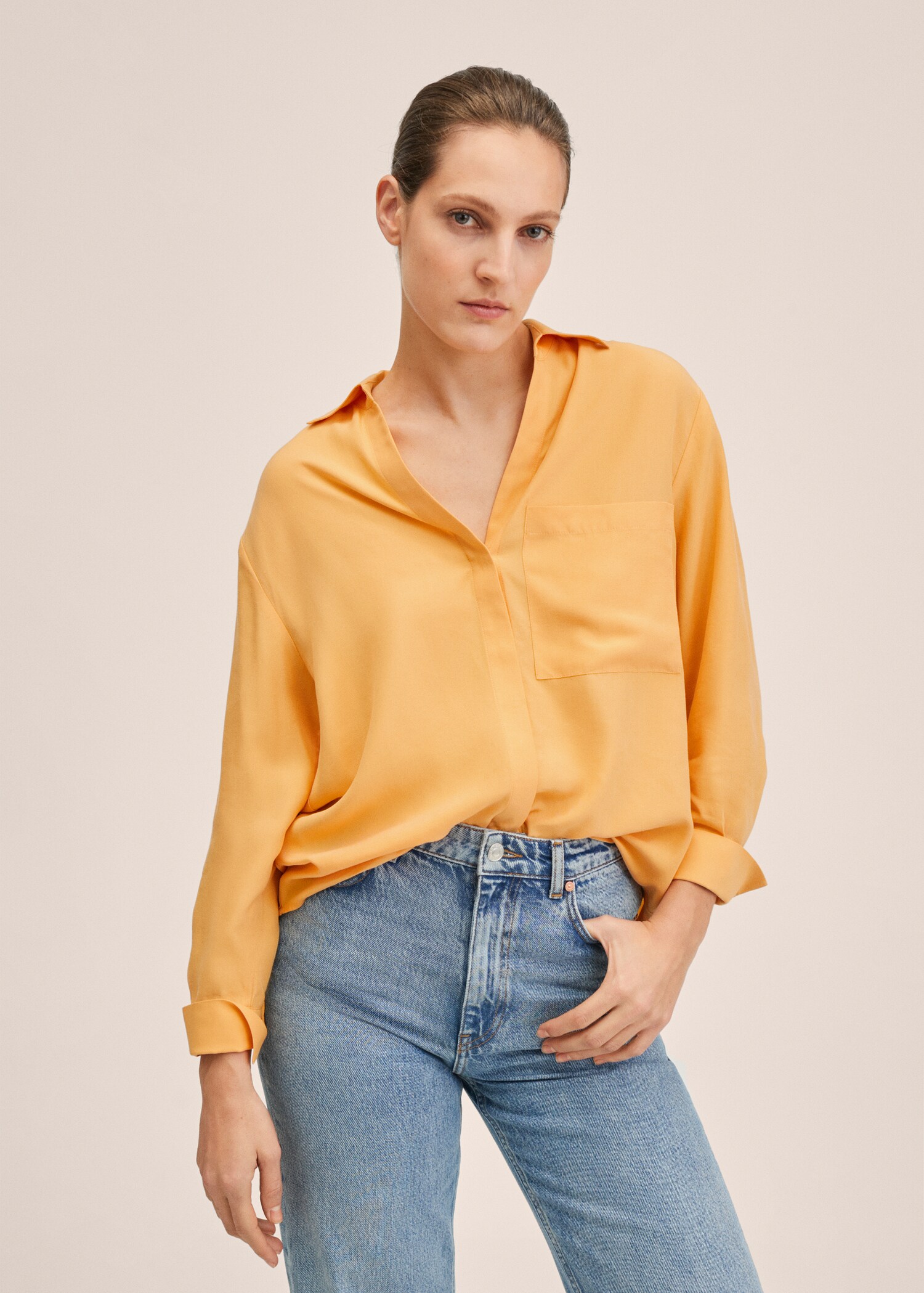 Oversized lyocell blouse - Middenvlak
