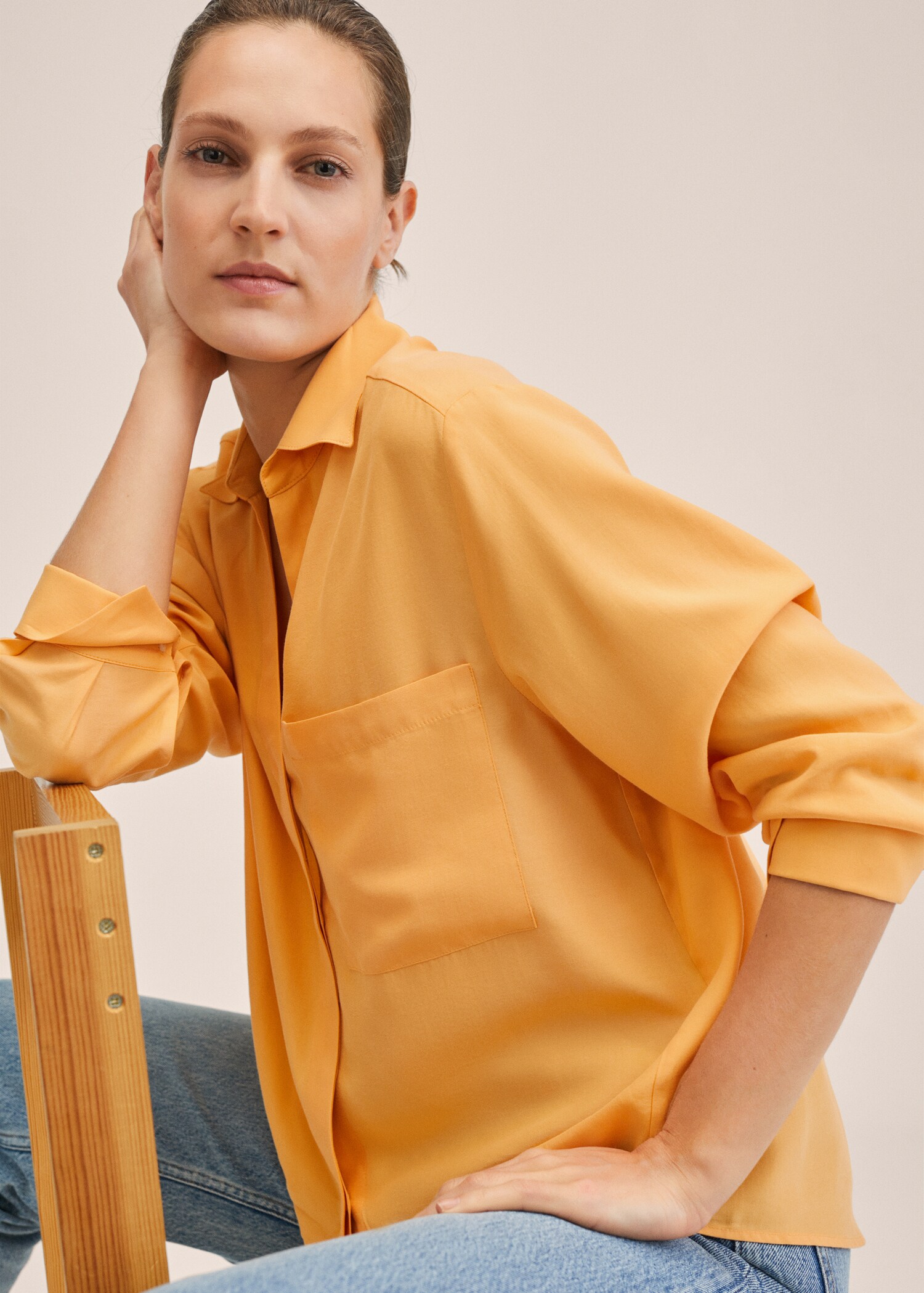 Oversized lyocell blouse - Detail van het artikel 2