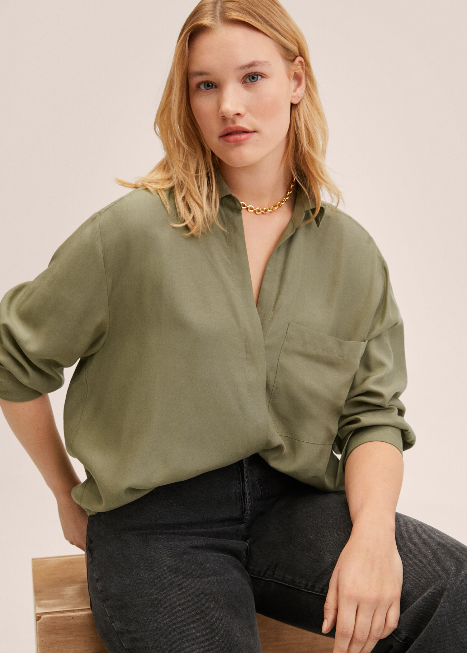 Oversized lyocell blouse - Detail van het artikel 4