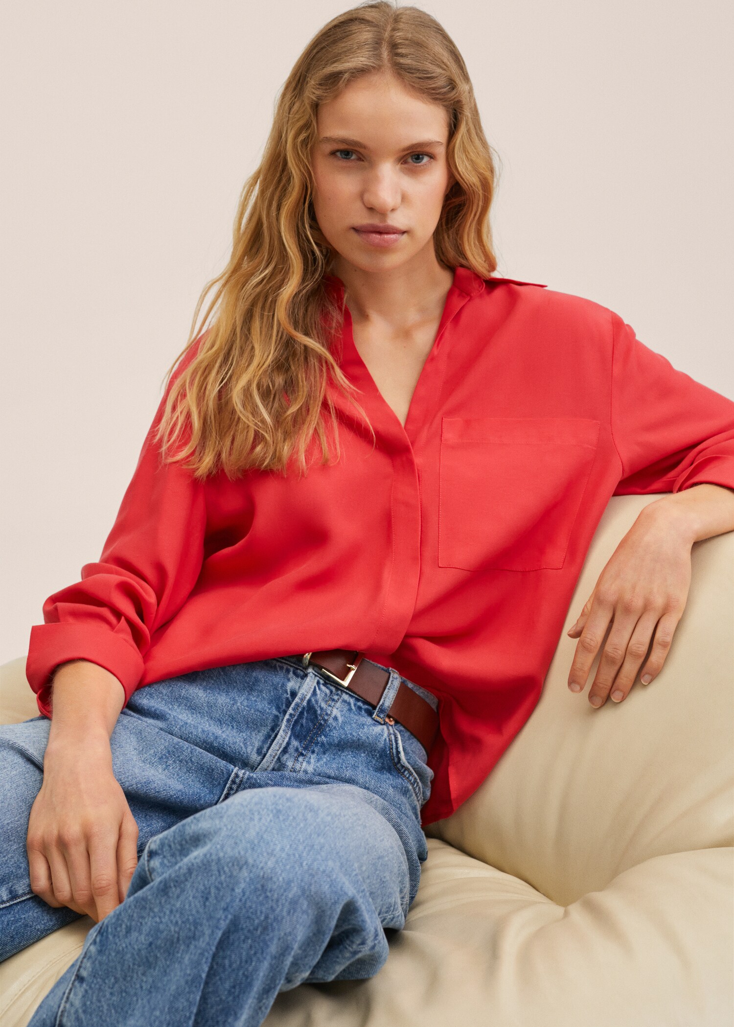Oversized lyocell blouse - Detail van het artikel 2