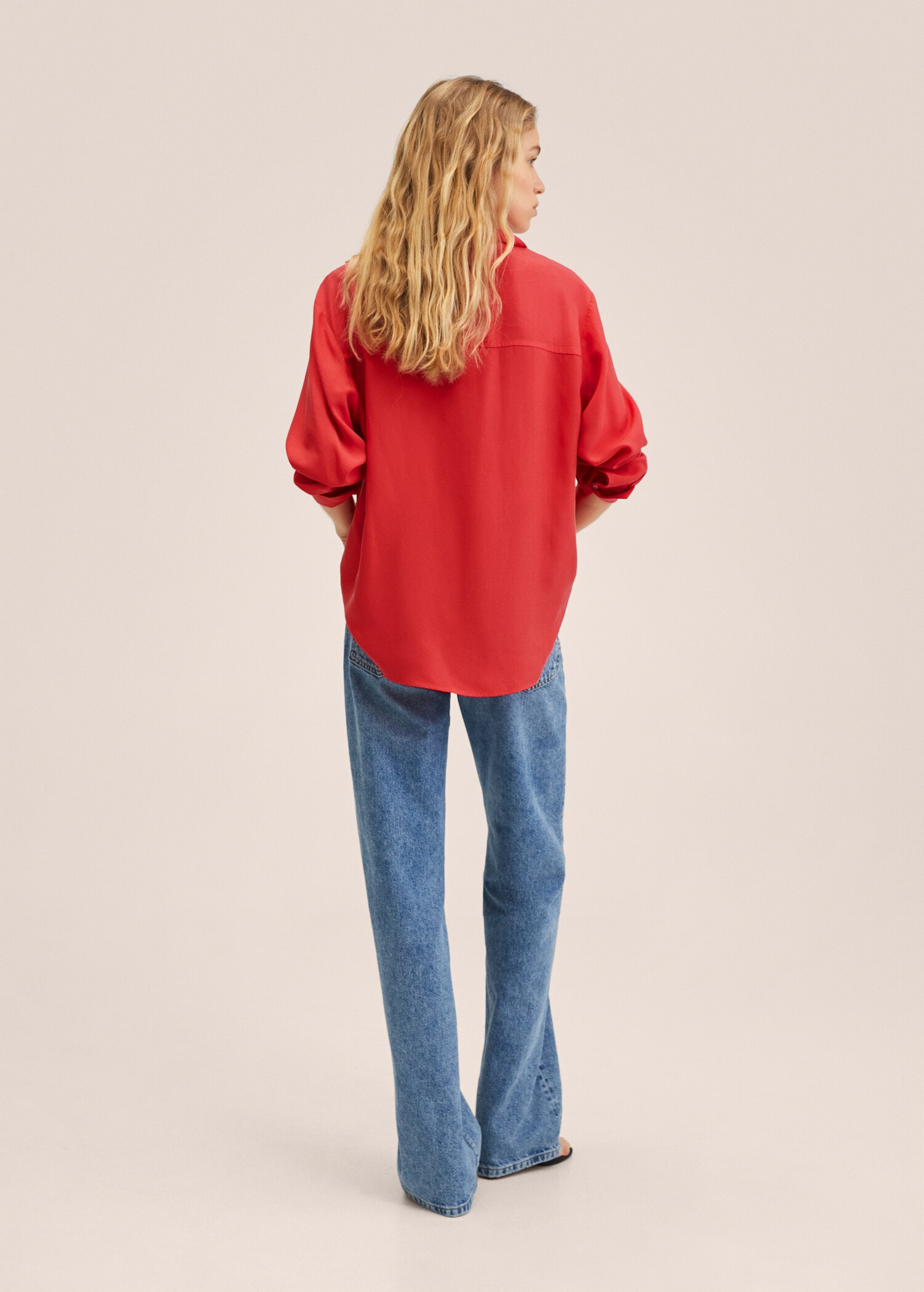 Oversized lyocell blouse - Achterkant van het artikel