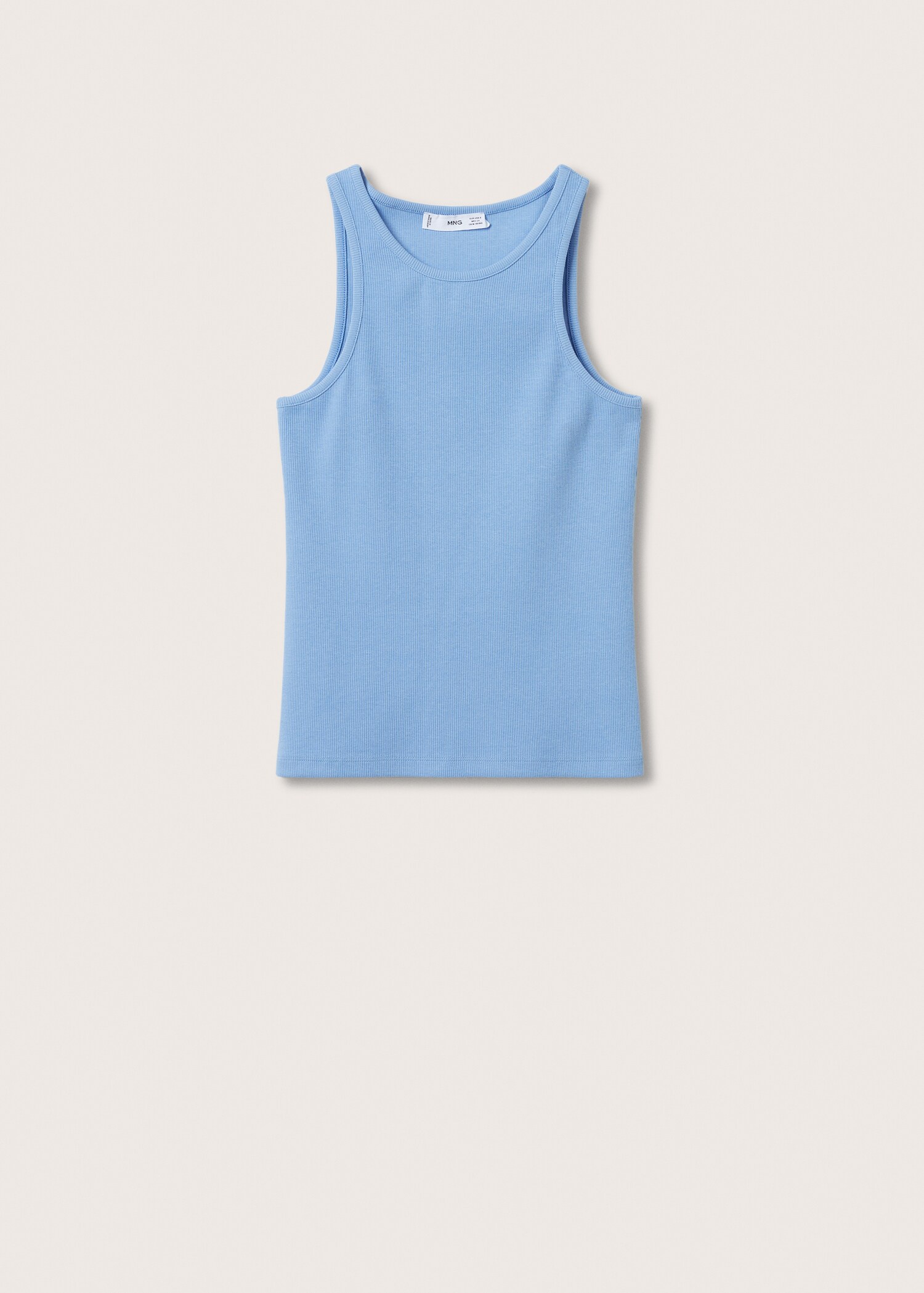 Ribbed cotton-blend top - Article without model