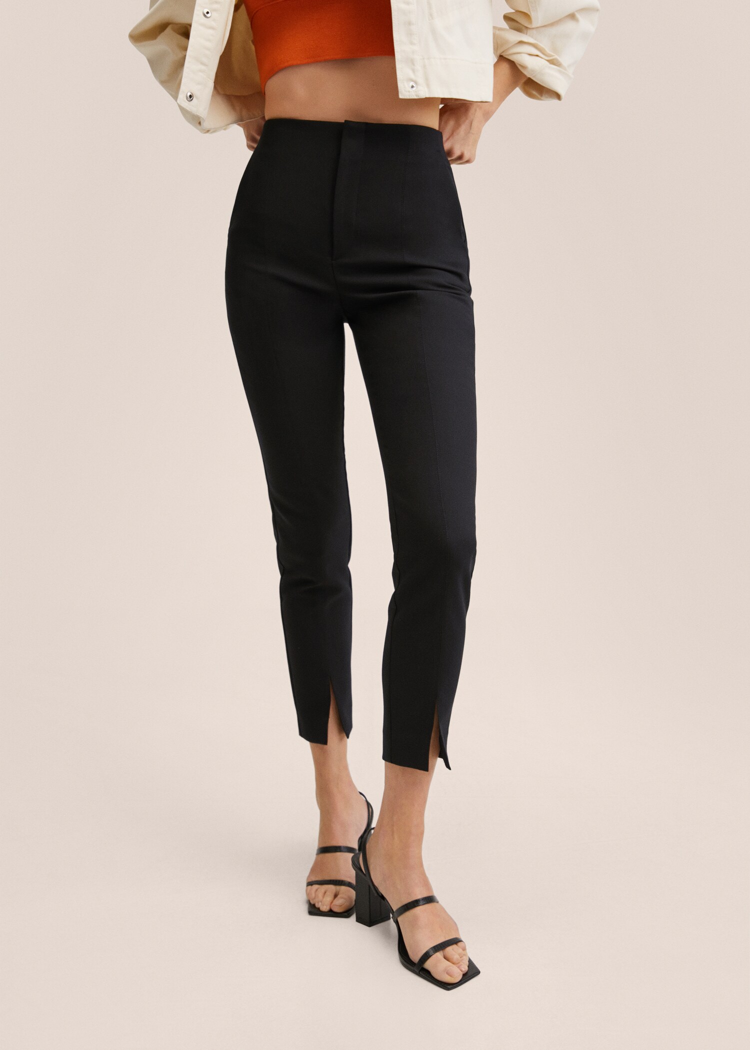 Skinny pants with side slit - Medium plane