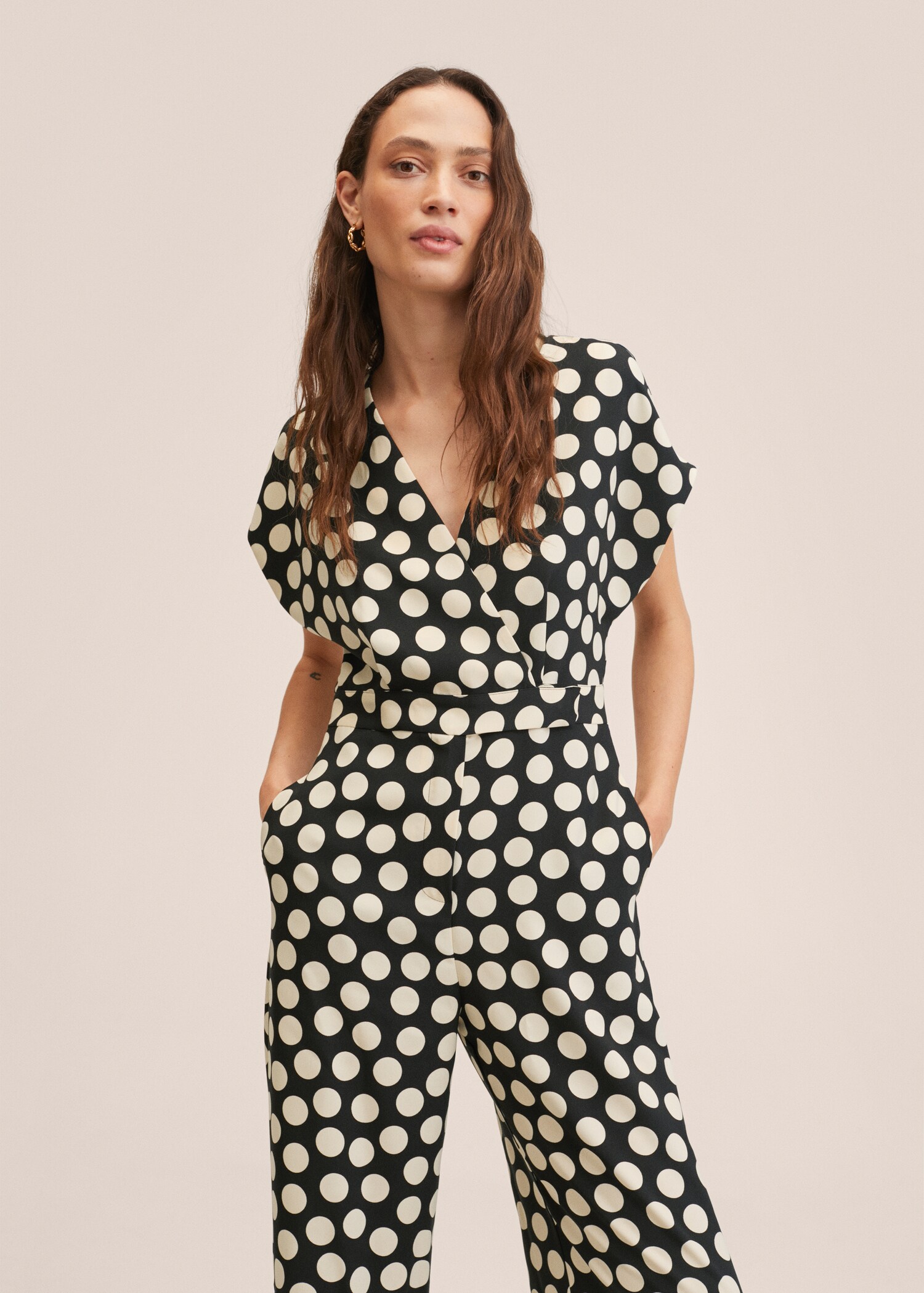 Jumpsuit met stippelprint - Middenvlak