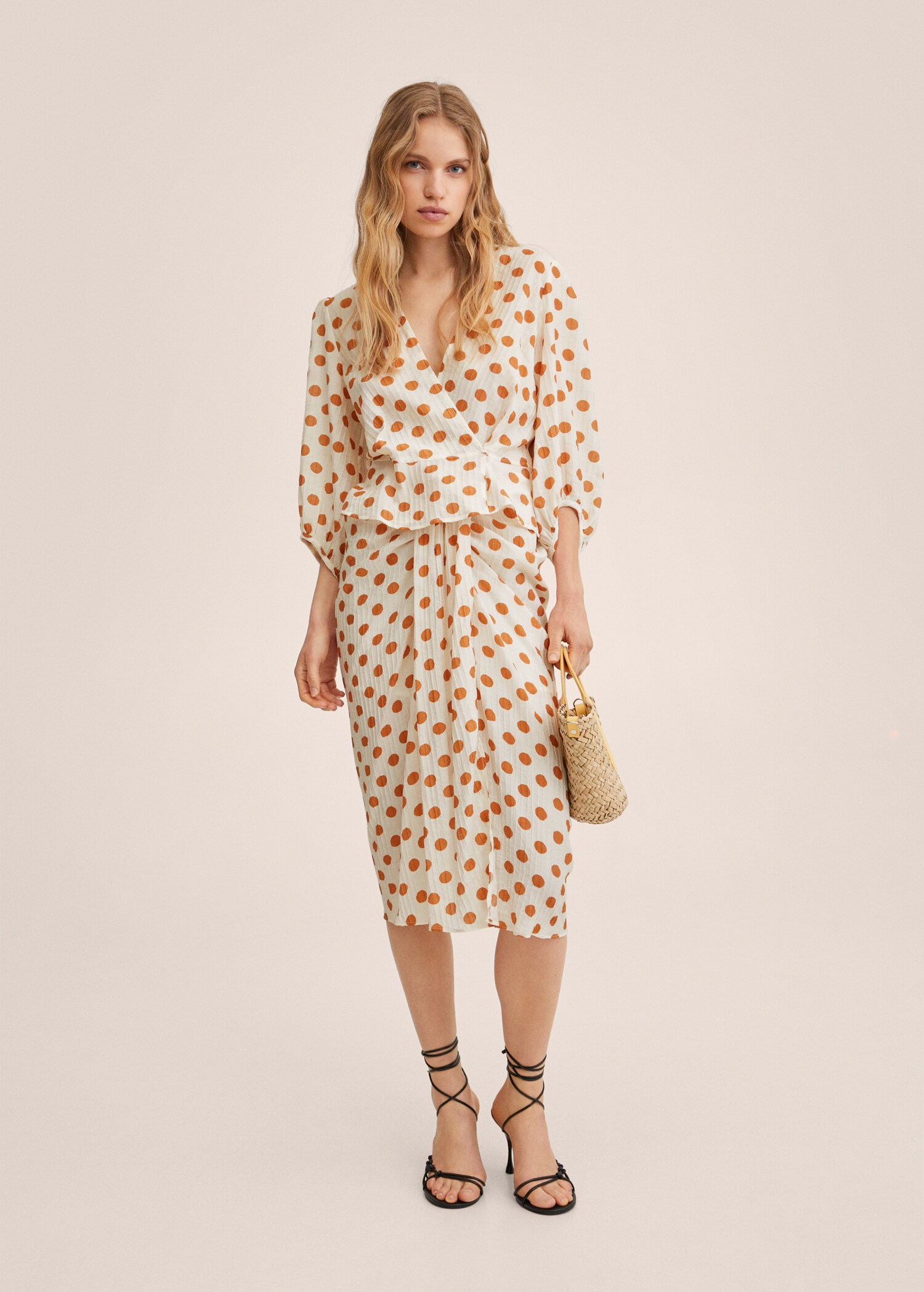 Polka-dot pleated skirt - Details of the article 2