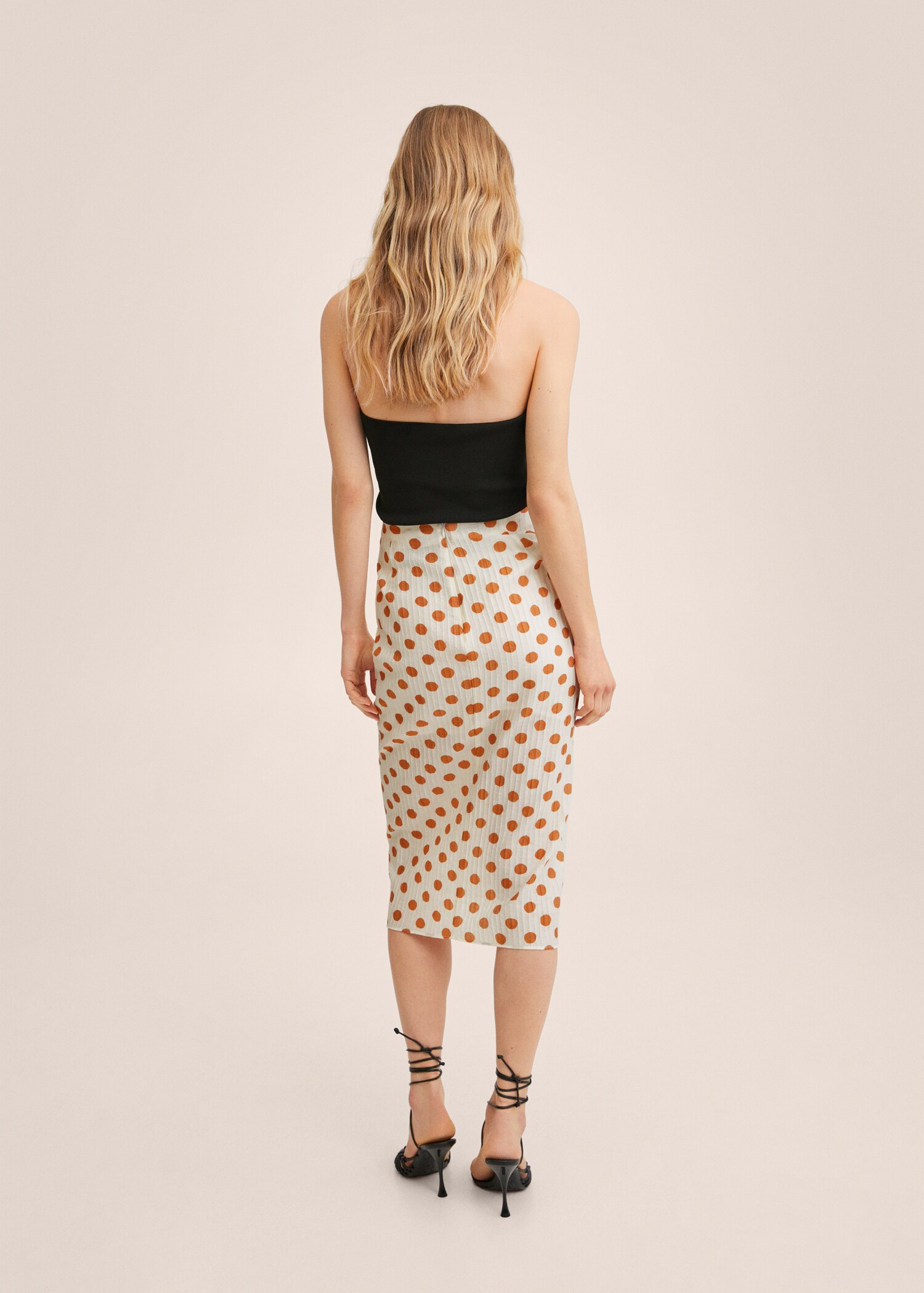 Polka-dot pleated skirt - Reverse of the article