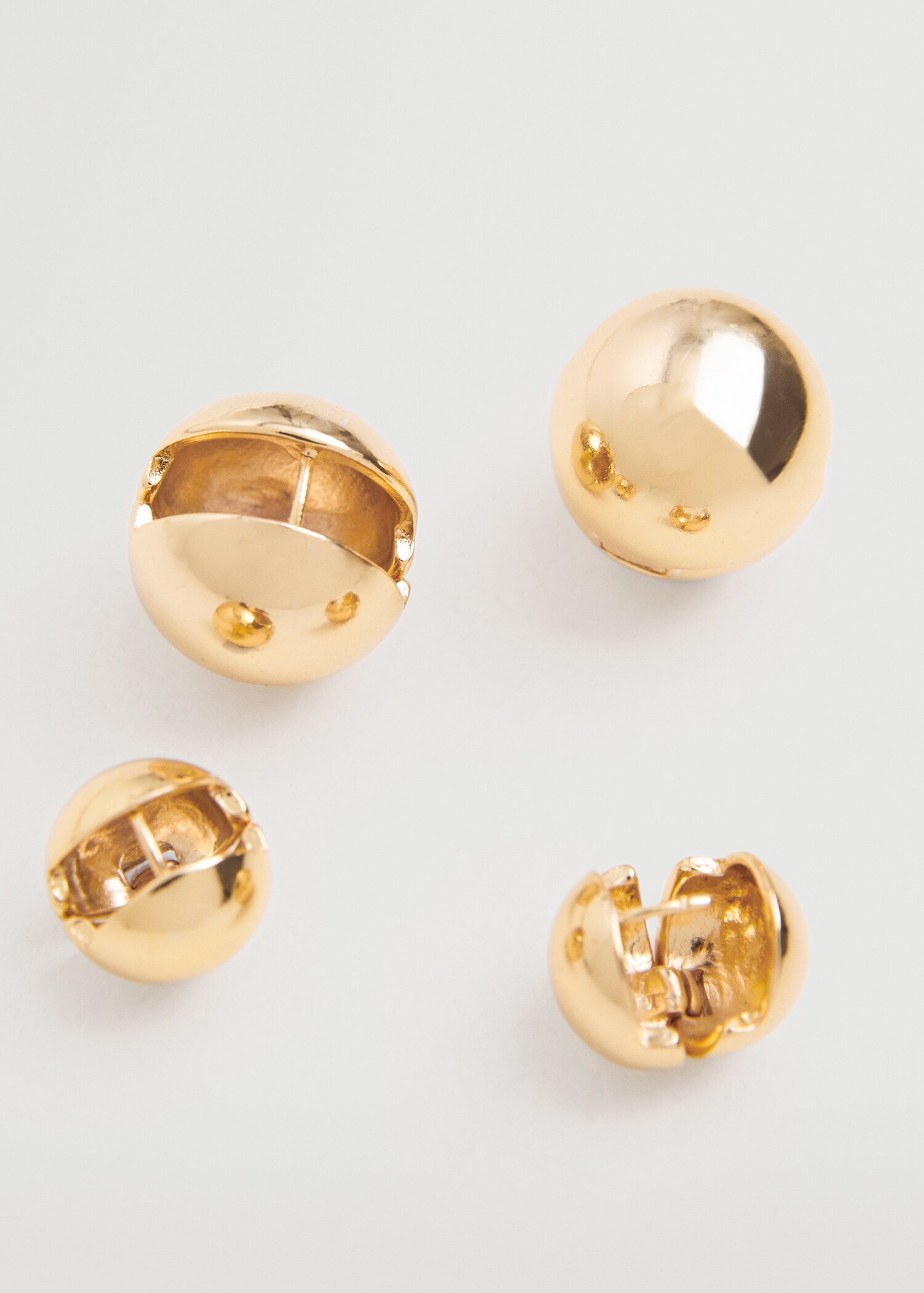 Metallic ball earrings - Medium plane