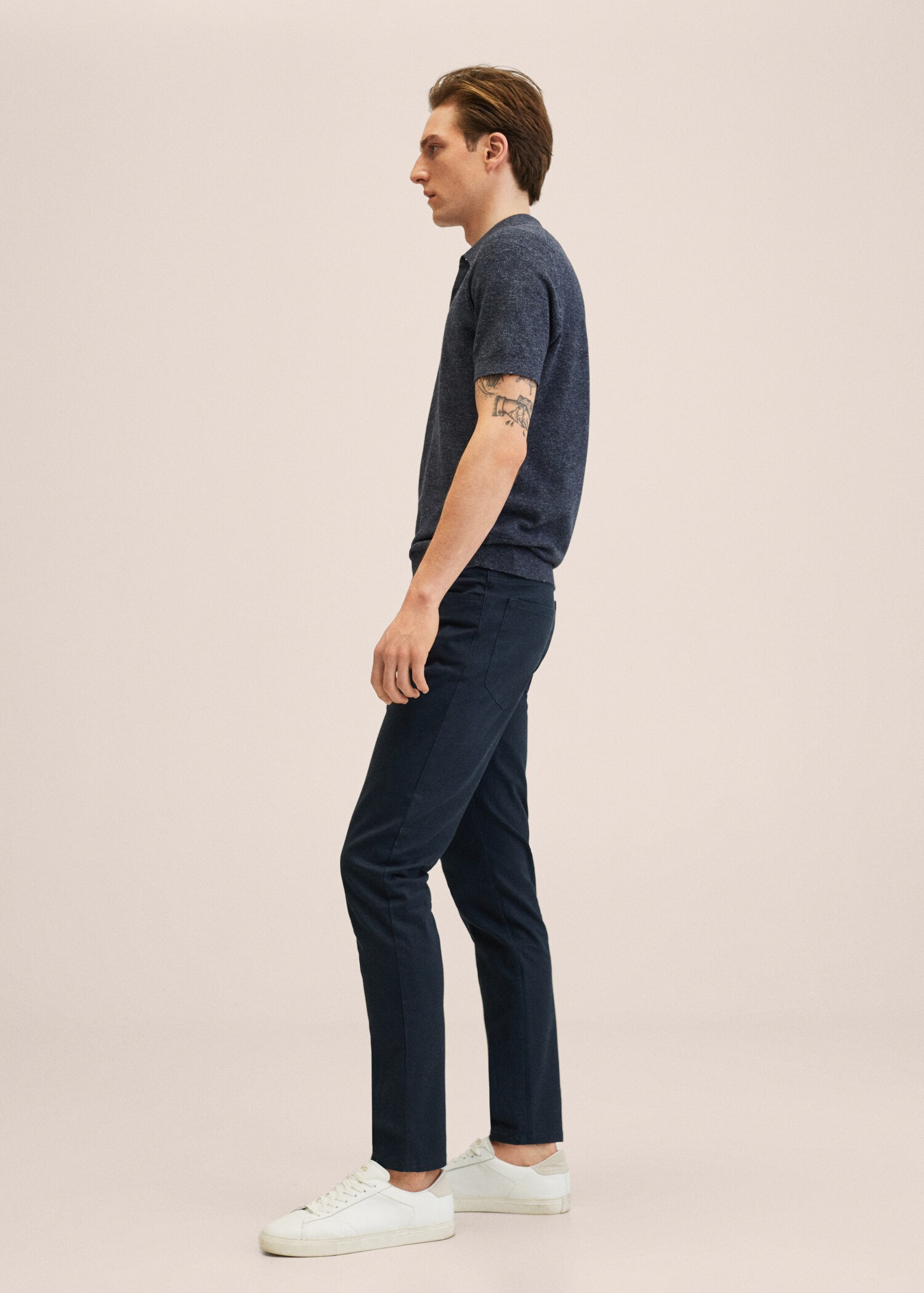 Keprové kalhoty džínového stylu slim fit - Detail zboží 2