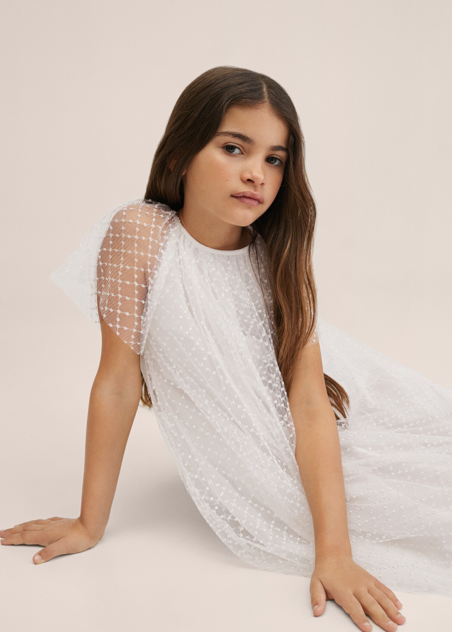 Tulle dress with lurex detail - Medium plane