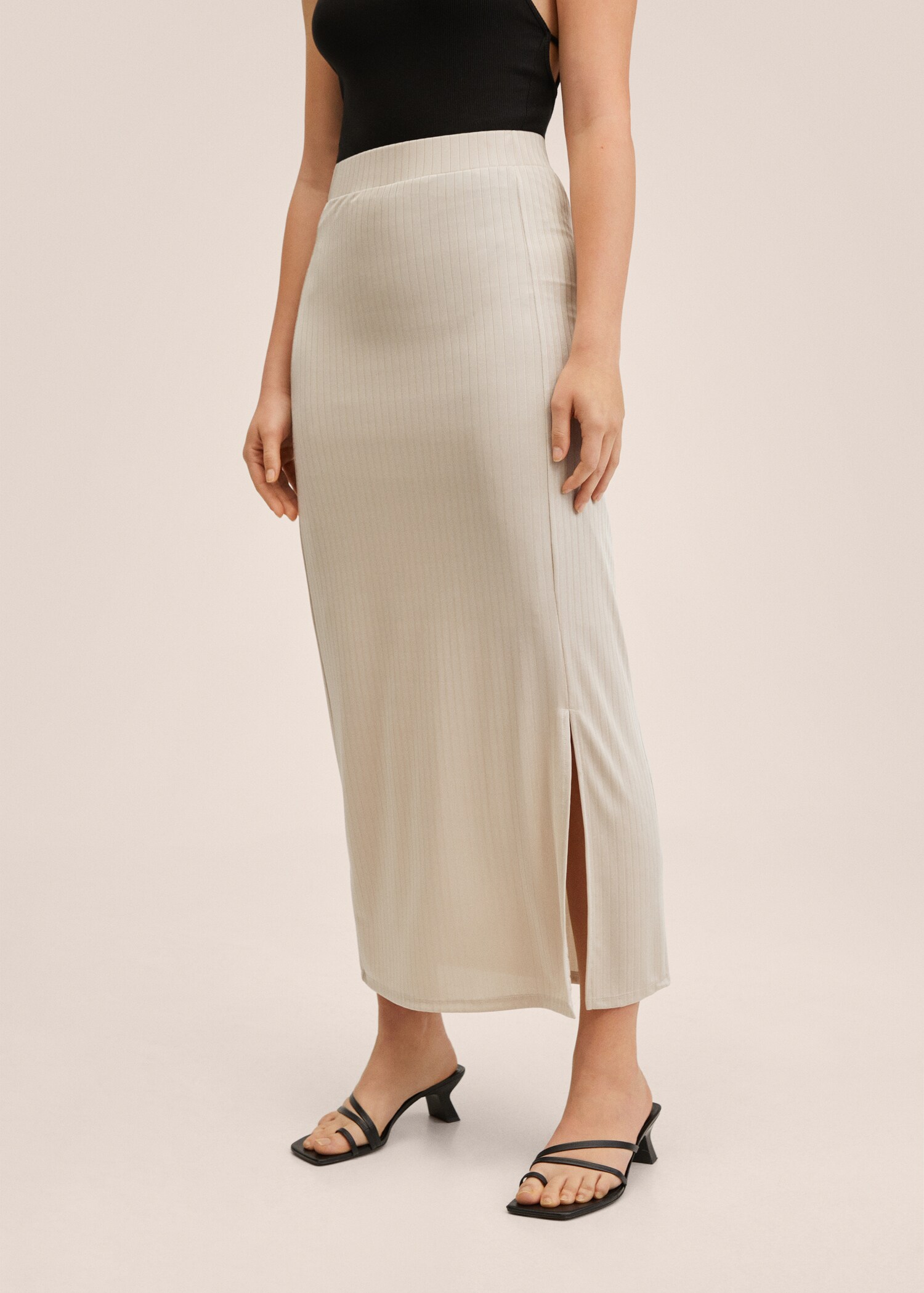 Slit knitted skirt - Medium plane