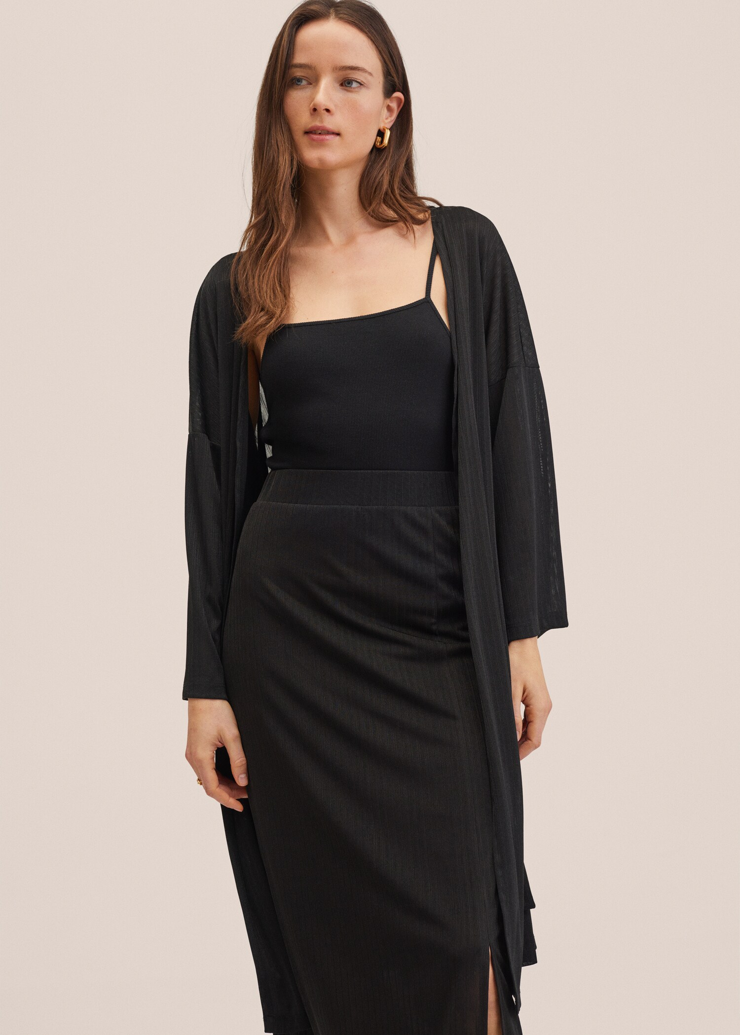 Slit knitted skirt - Details of the article 1