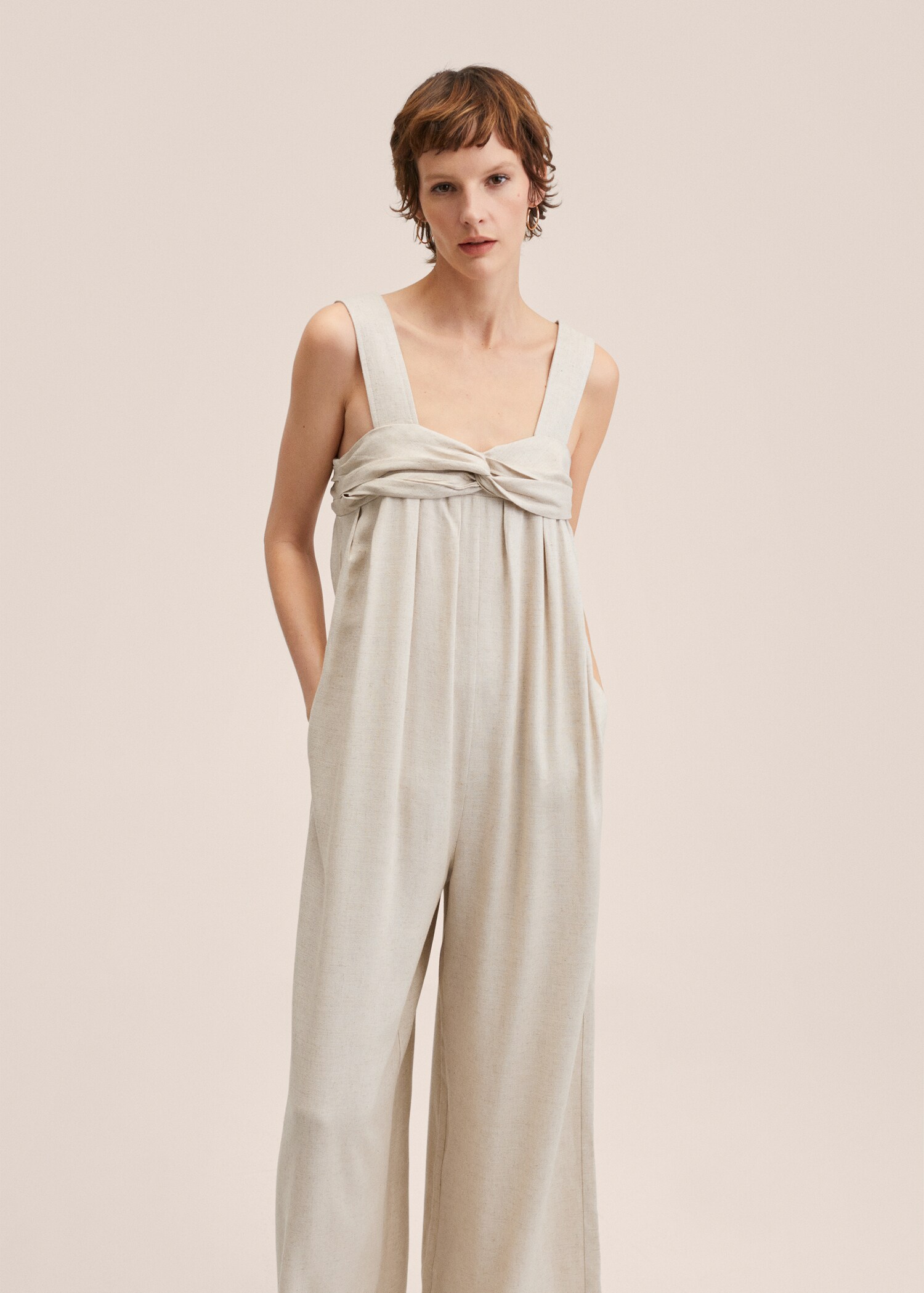 Bow linen jumpsuit - Medium plane
