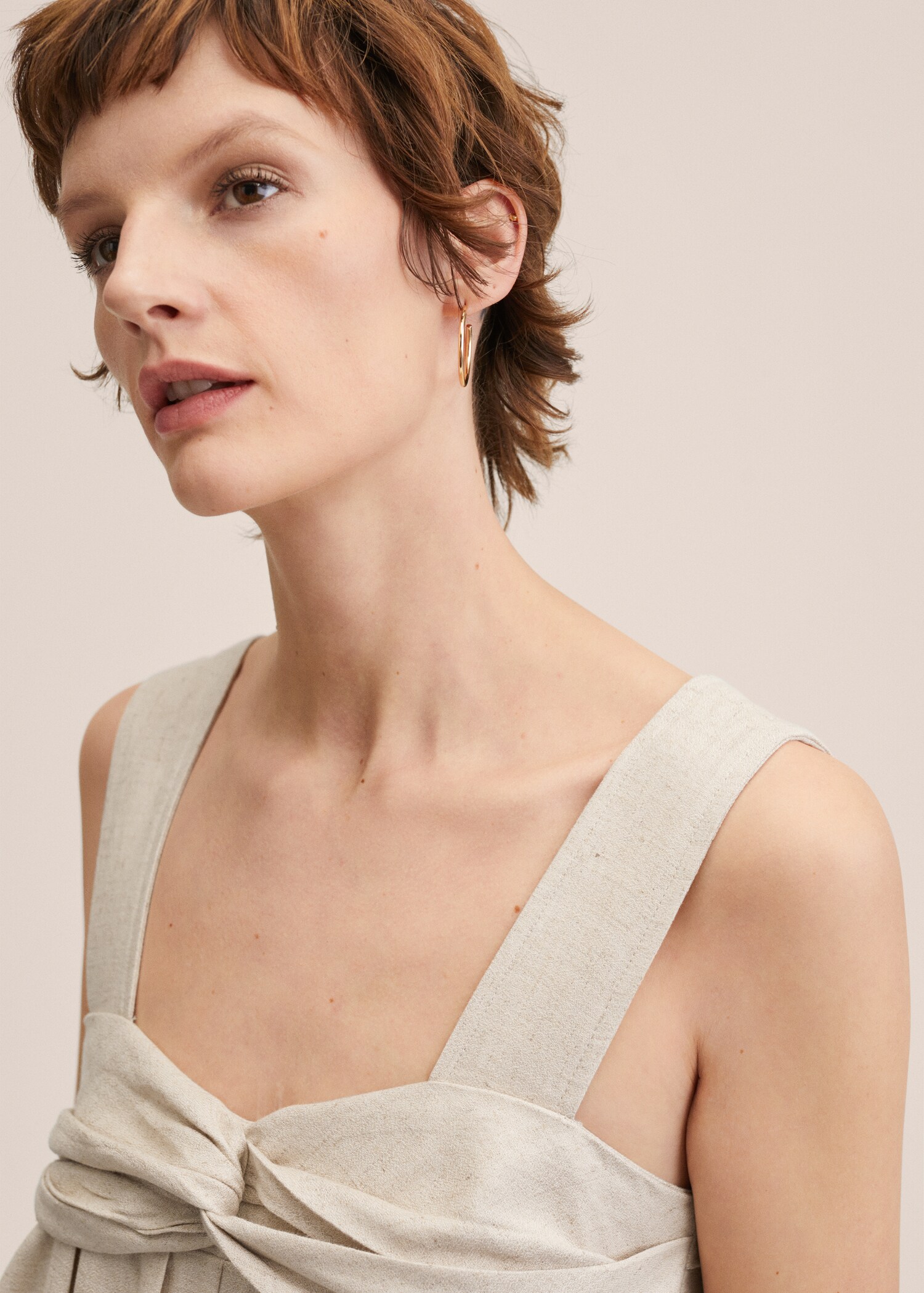 Bow linen jumpsuit - Details of the article 1