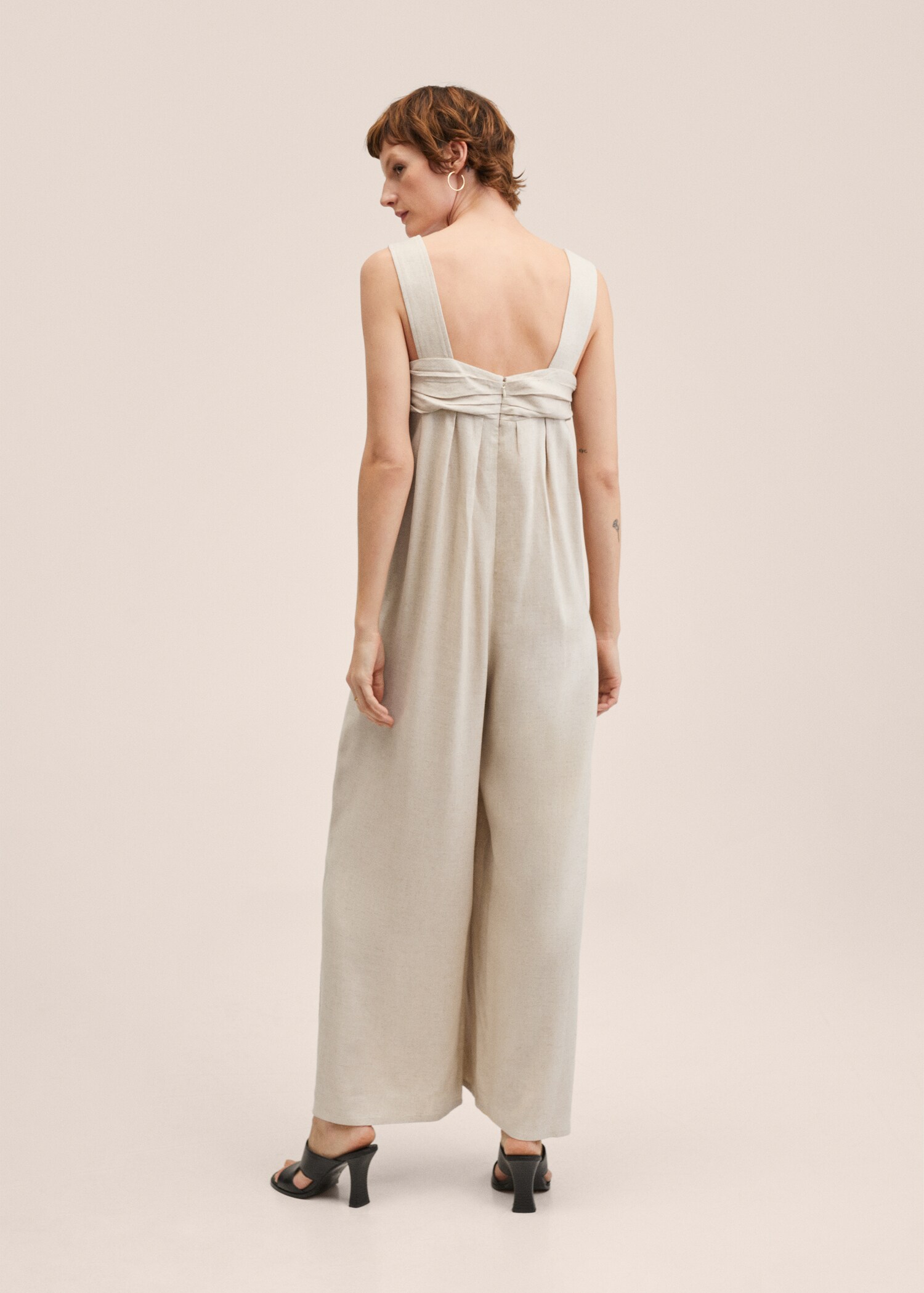 Bow linen jumpsuit - Reverse of the article