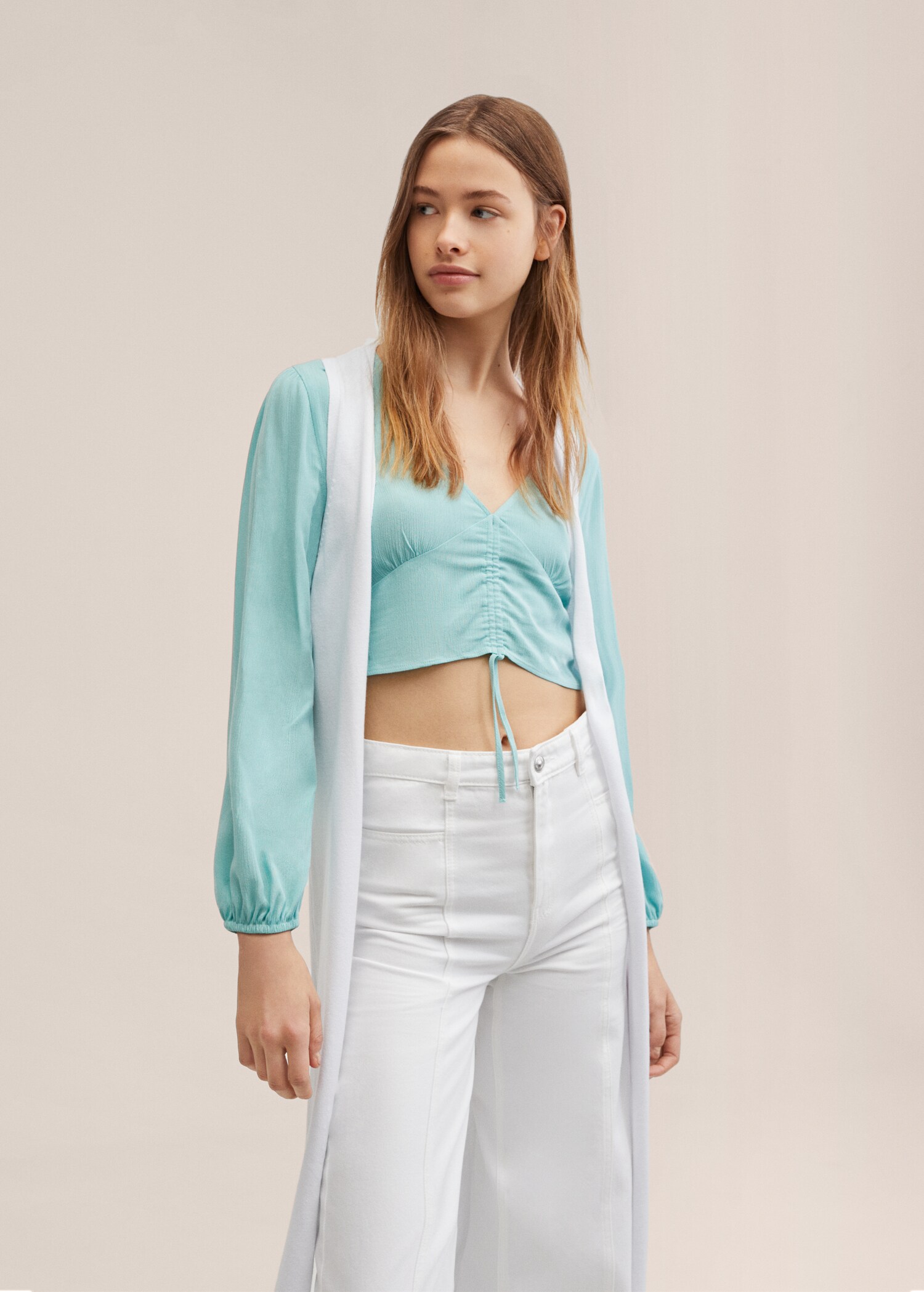 Knitted cotton gilet - Medium plane