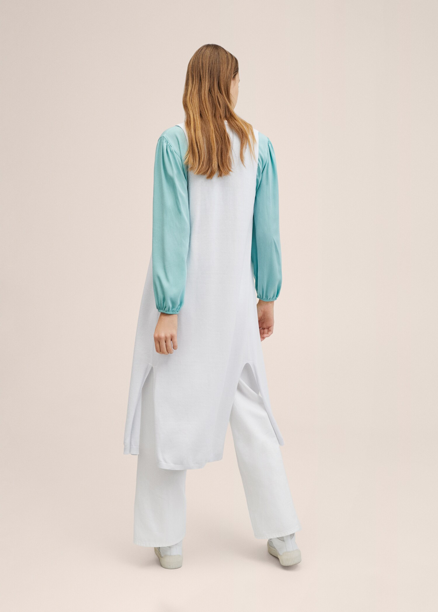Knitted cotton gilet - Reverse of the article