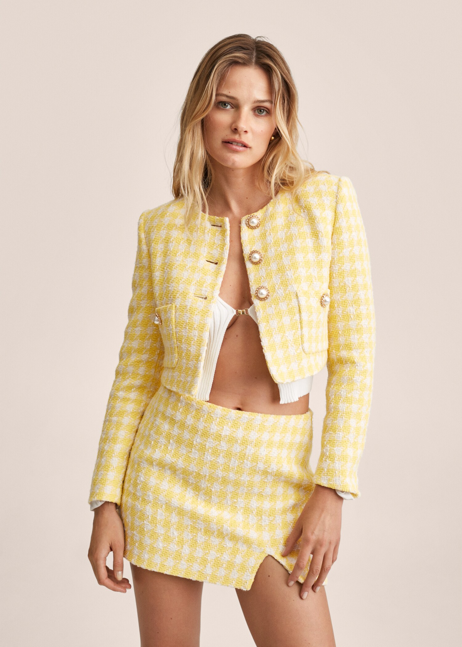 Falda tweed cuadros - Plano medio