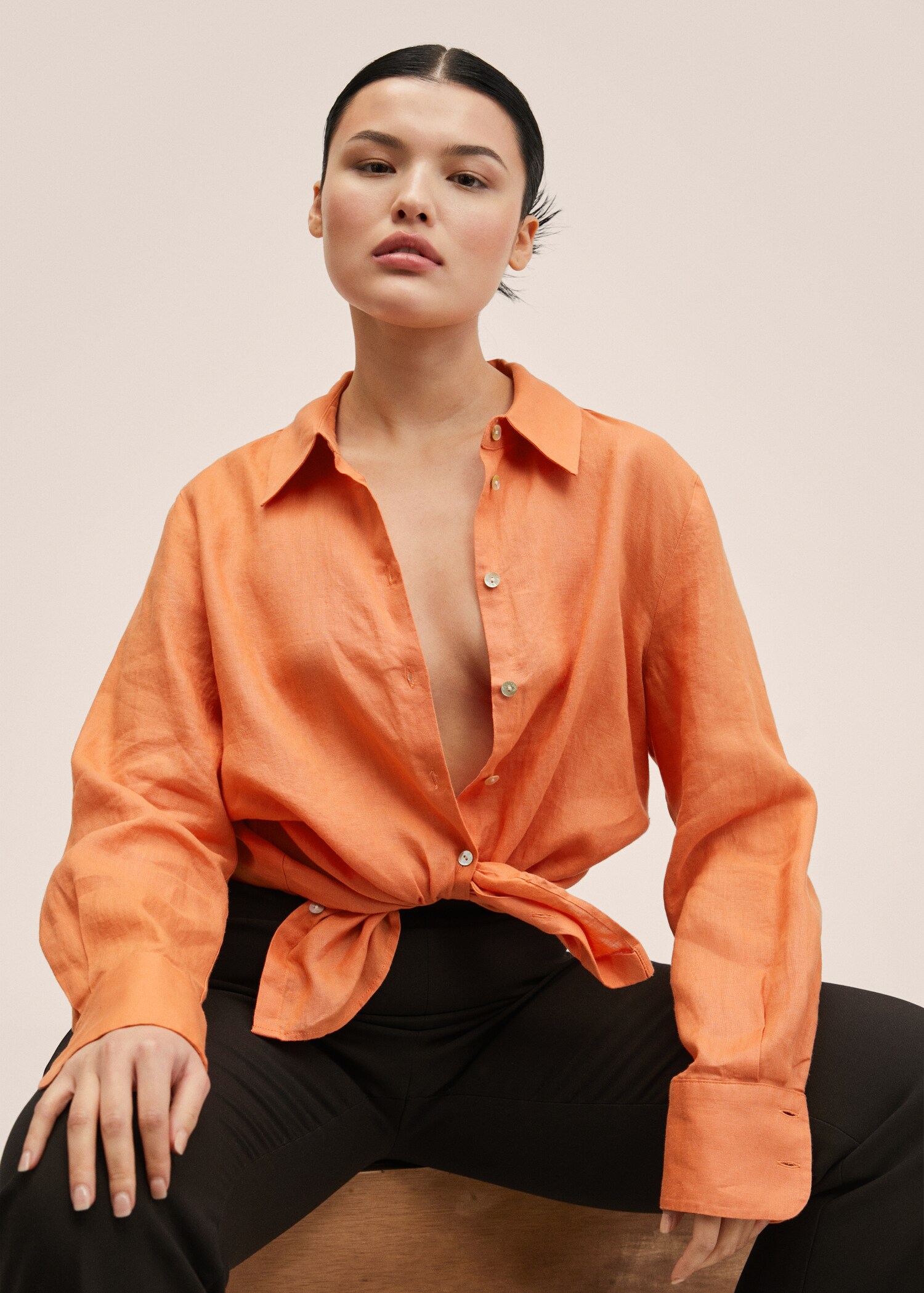 Linen 100% shirt - Details of the article 5