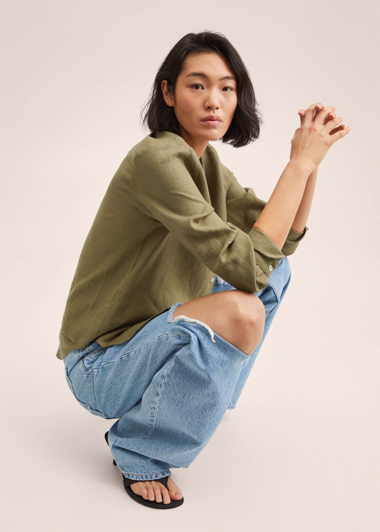 Linen 100% shirt - Details of the article 2