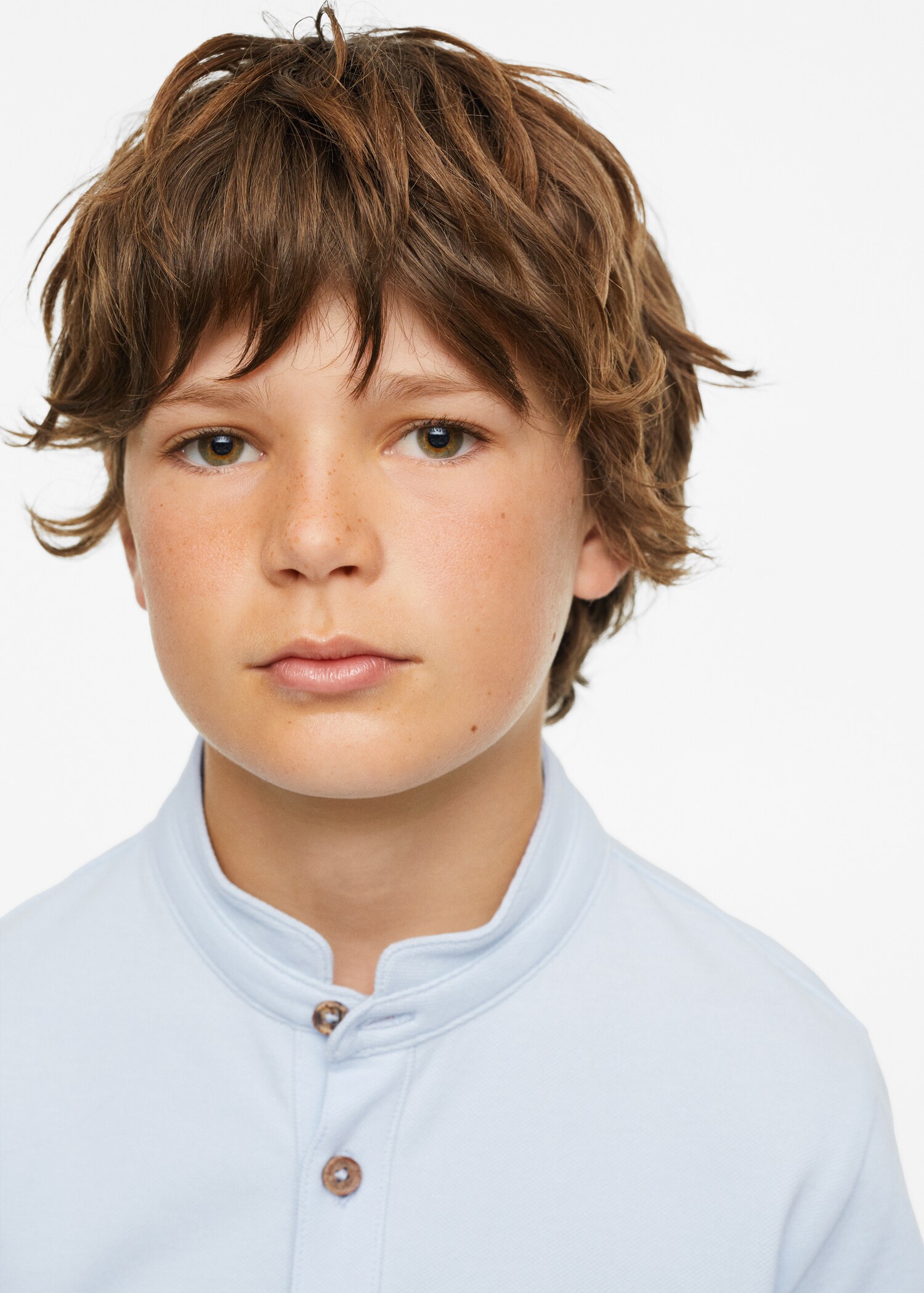 Mao collar cotton polo - Details of the article 1