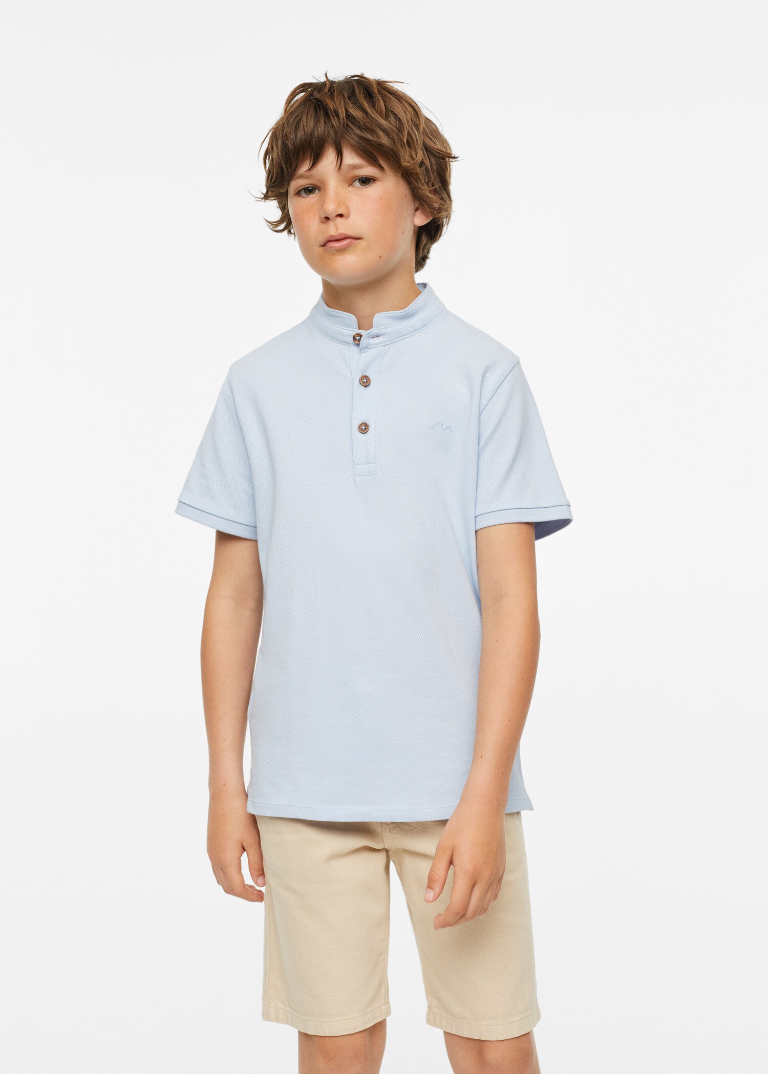 Mao collar cotton polo - Details of the article 2