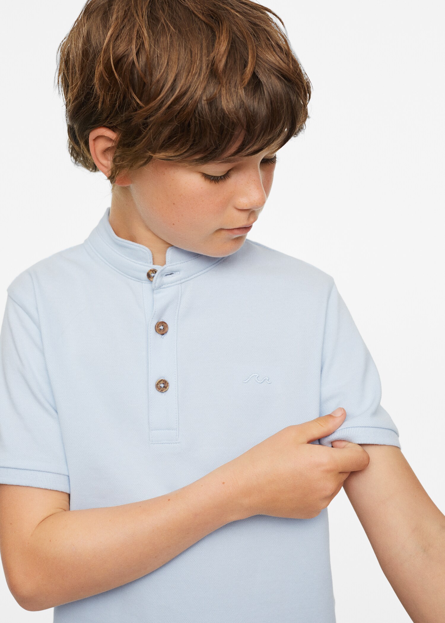 Mao collar cotton polo - Details of the article 3
