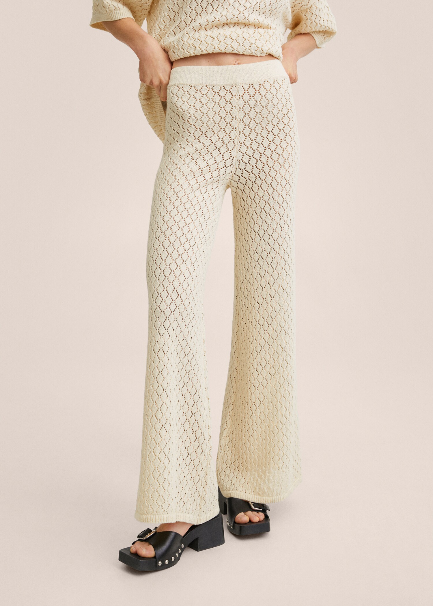 Openwork knit trousers - Medium plane