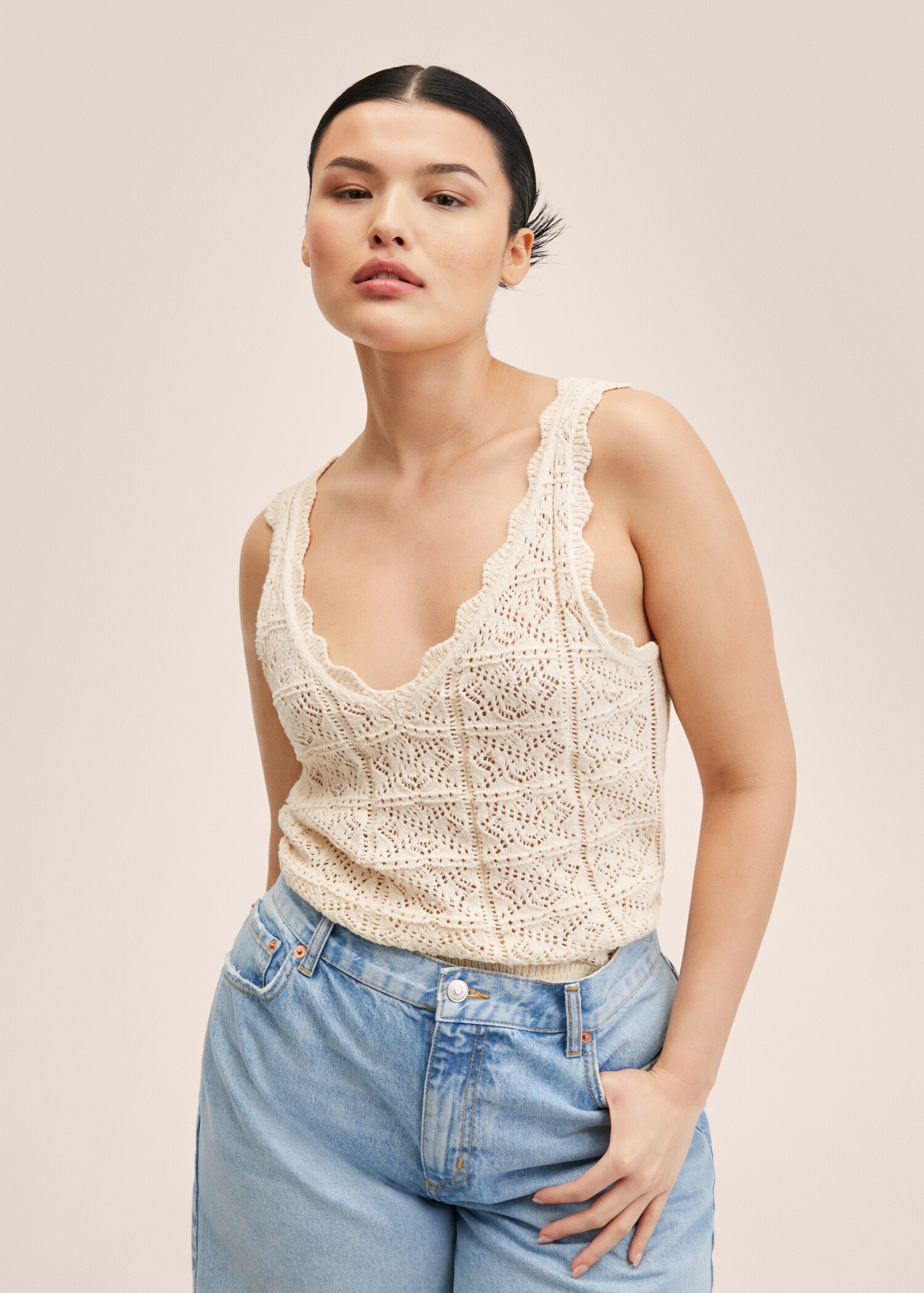 Openwork knit top - Details of the article 4
