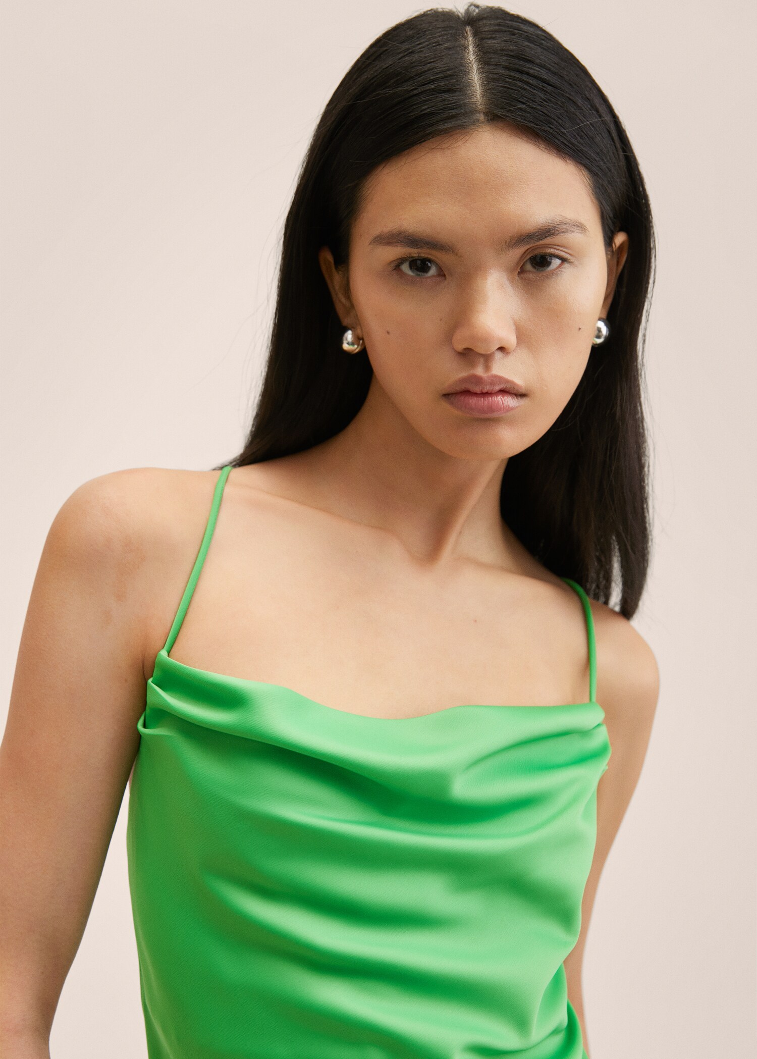 Draped neckline dress - Details of the article 1