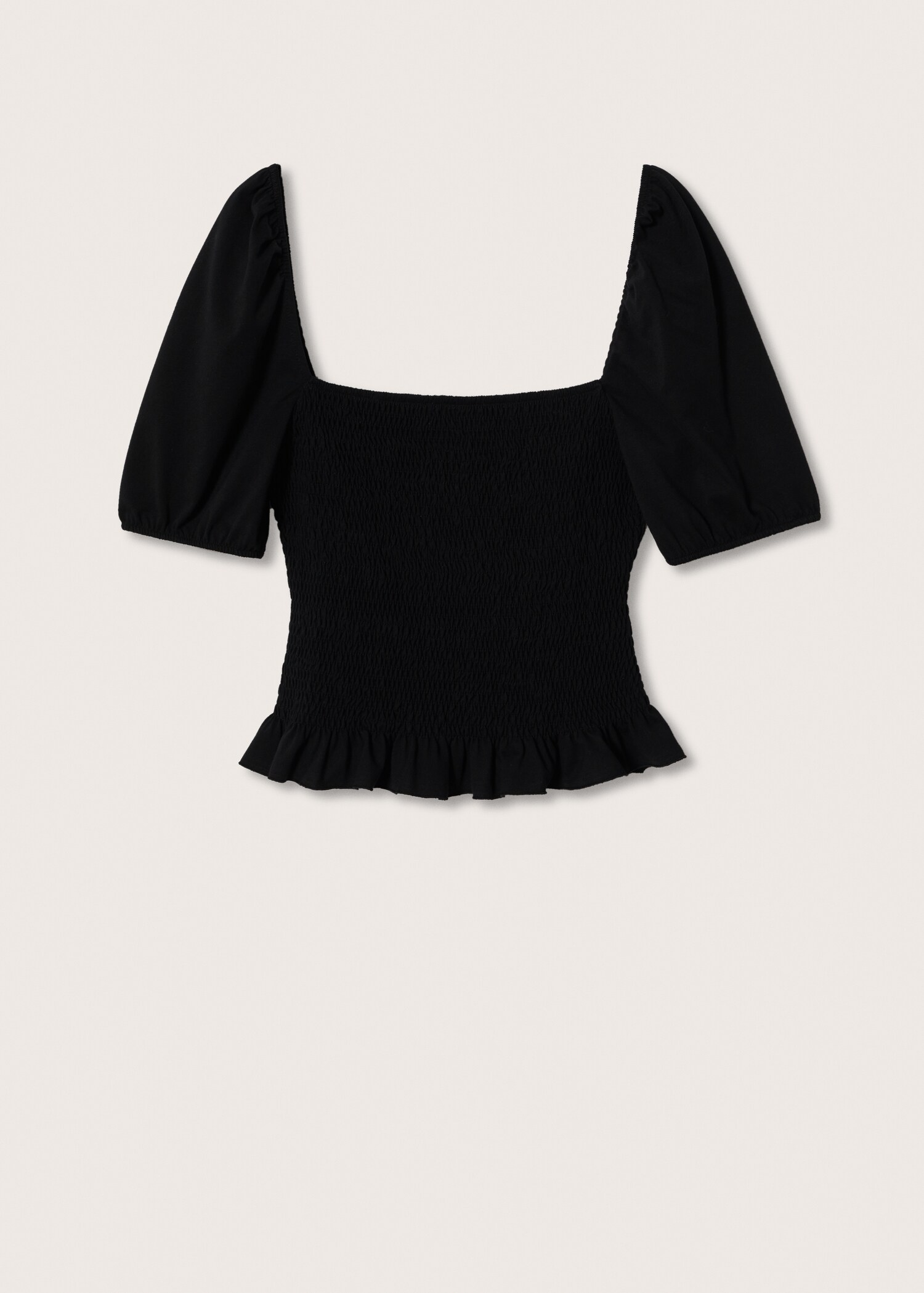 Cotton t-shirt with puffed sleeves  - Article without model
