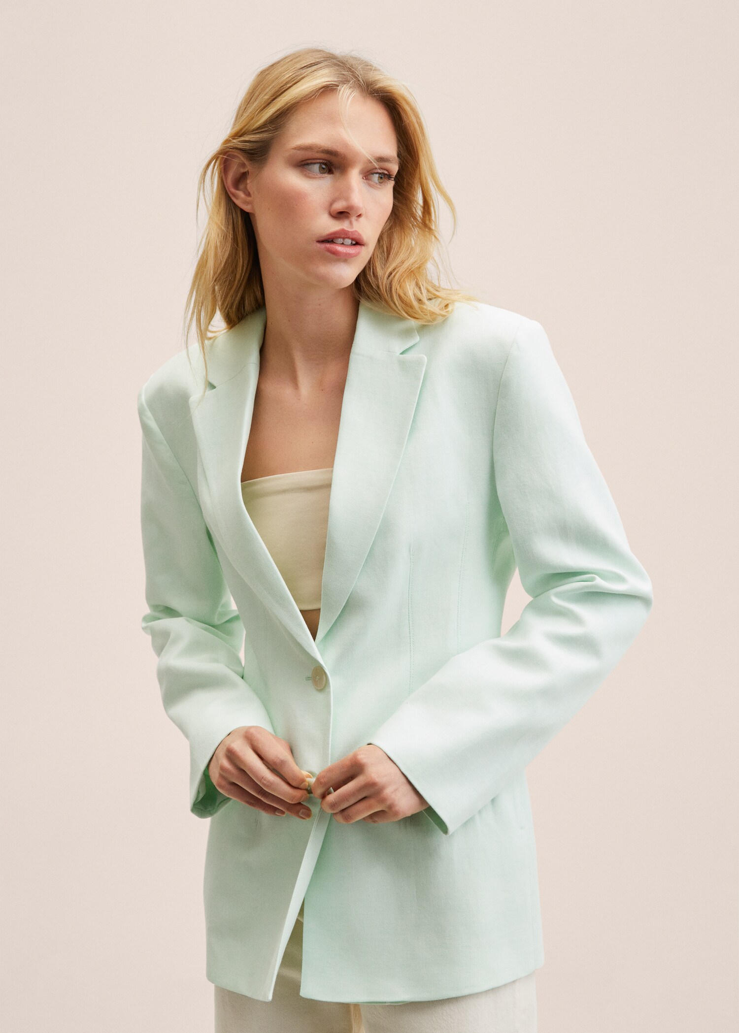 Structured linen jacket - Medium plane