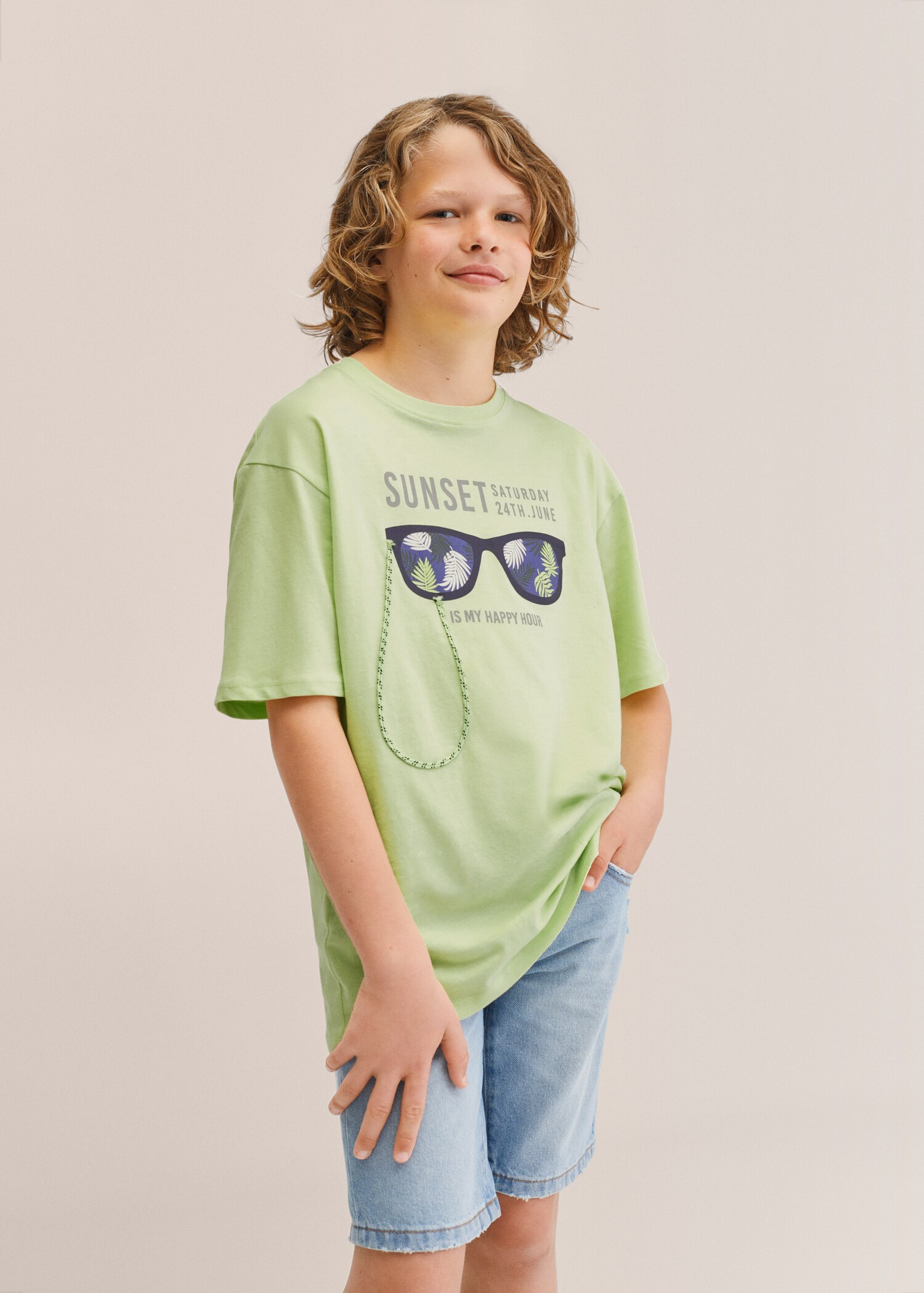 Printed cotton-blend T-shirt - Medium plane