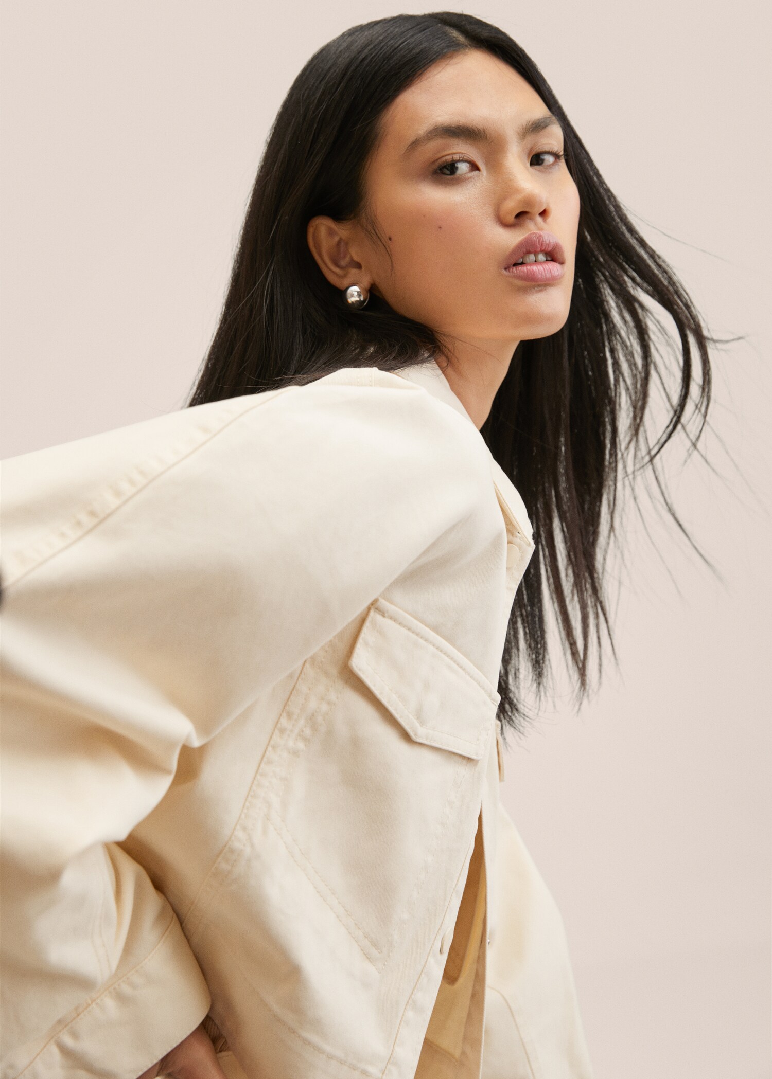 Oversized cotton jacket - Details of the article 1