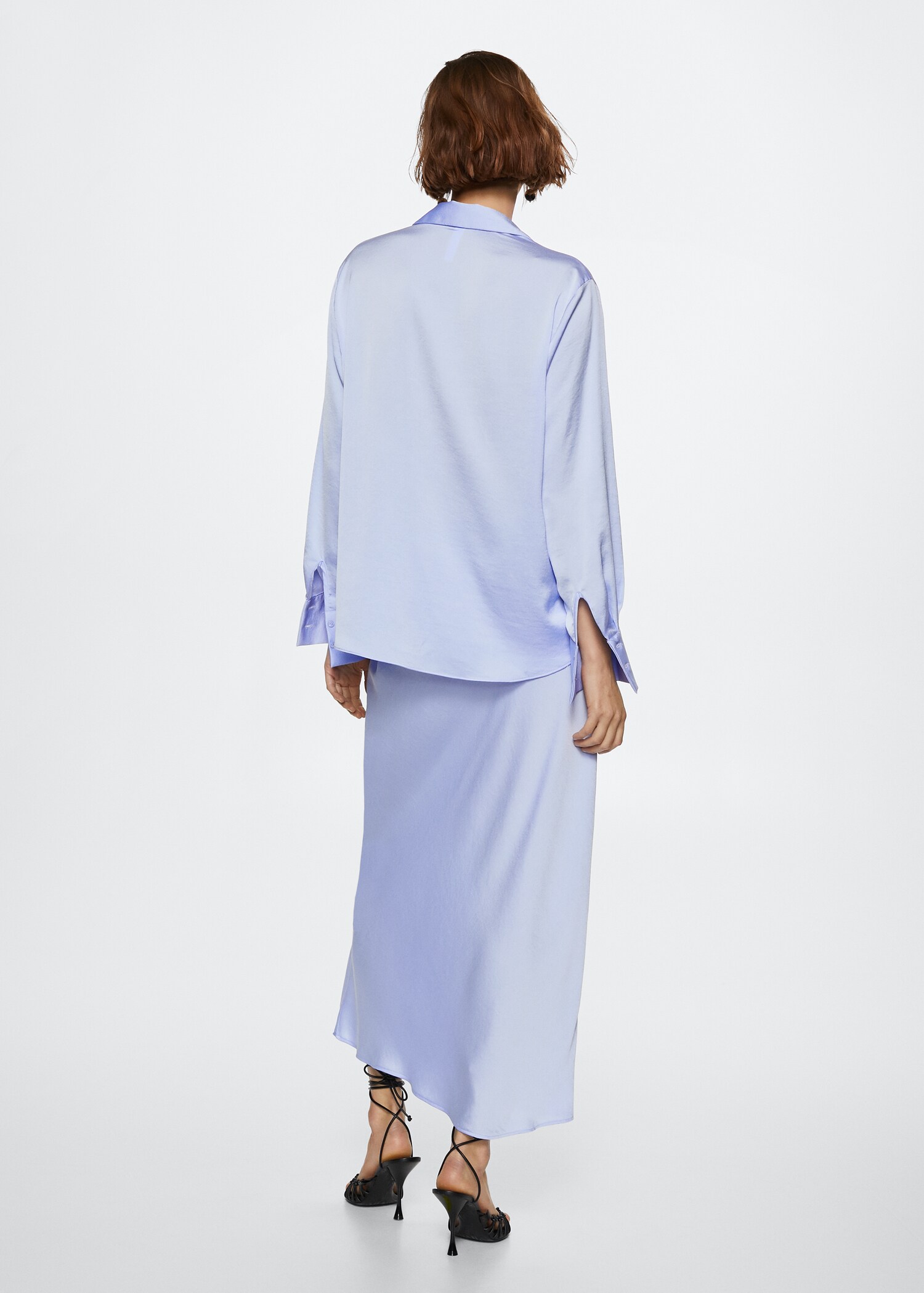 Midi satin skirt - Reverse of the article