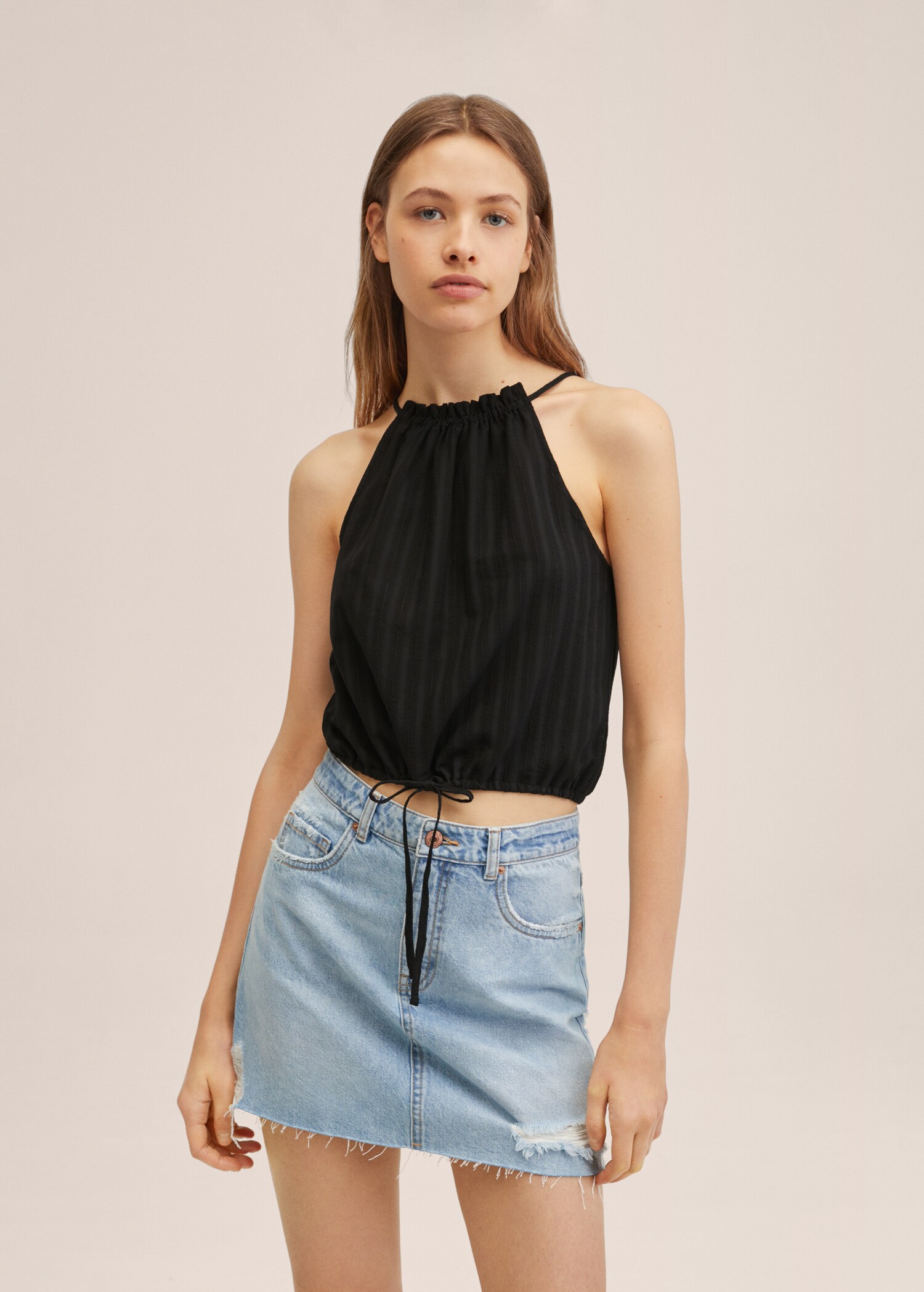 Textured halter top - Details of the article 2