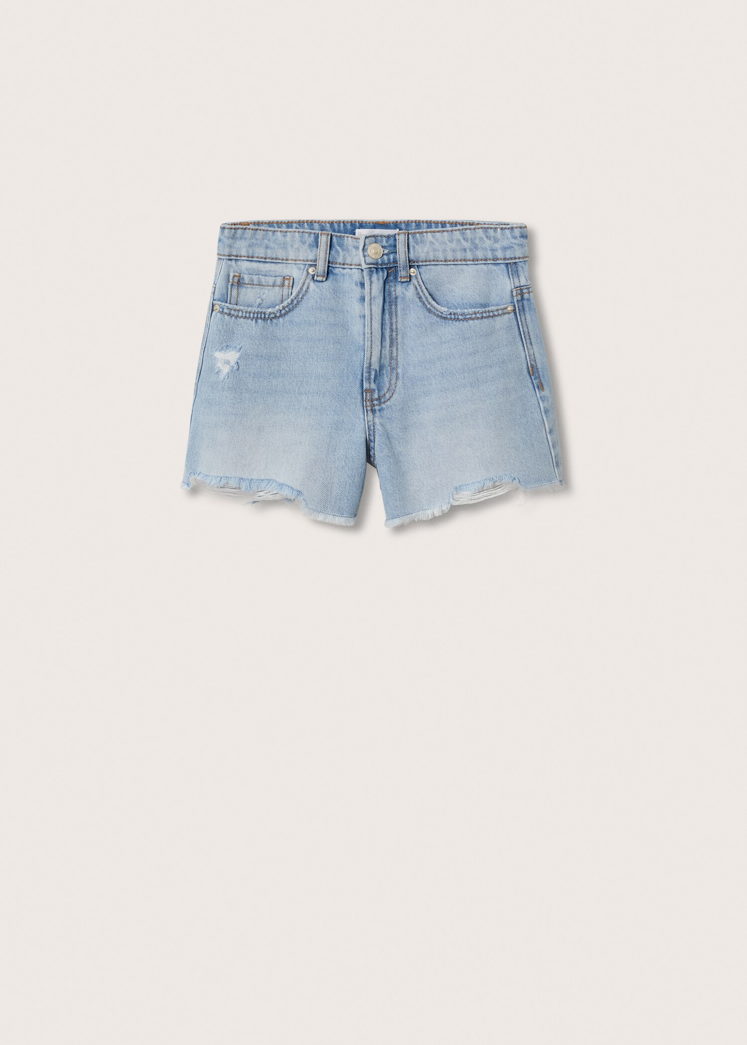 Decorative ripped denim shorts - Article without model