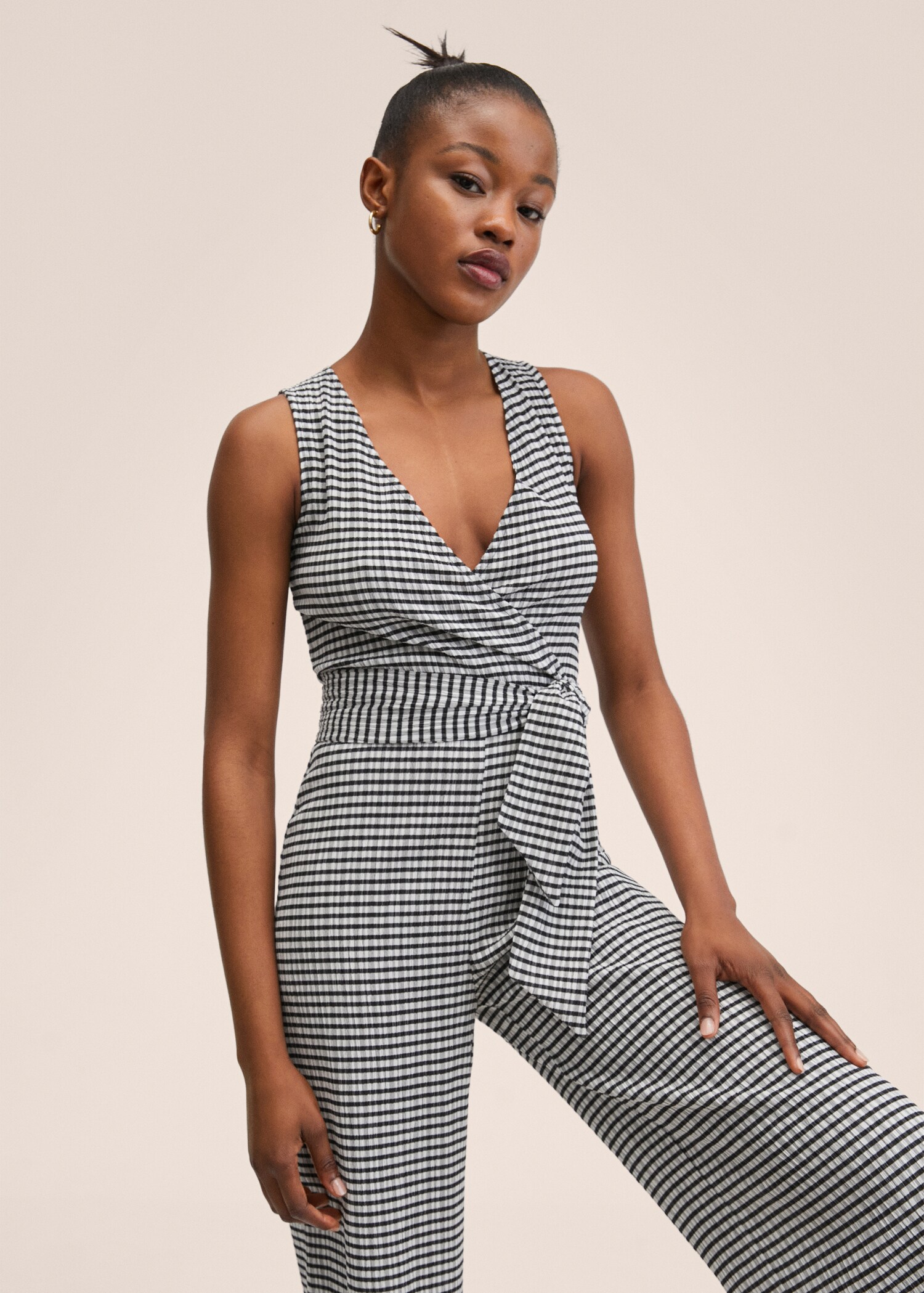 Gingham check jumpsuit - Medium plane
