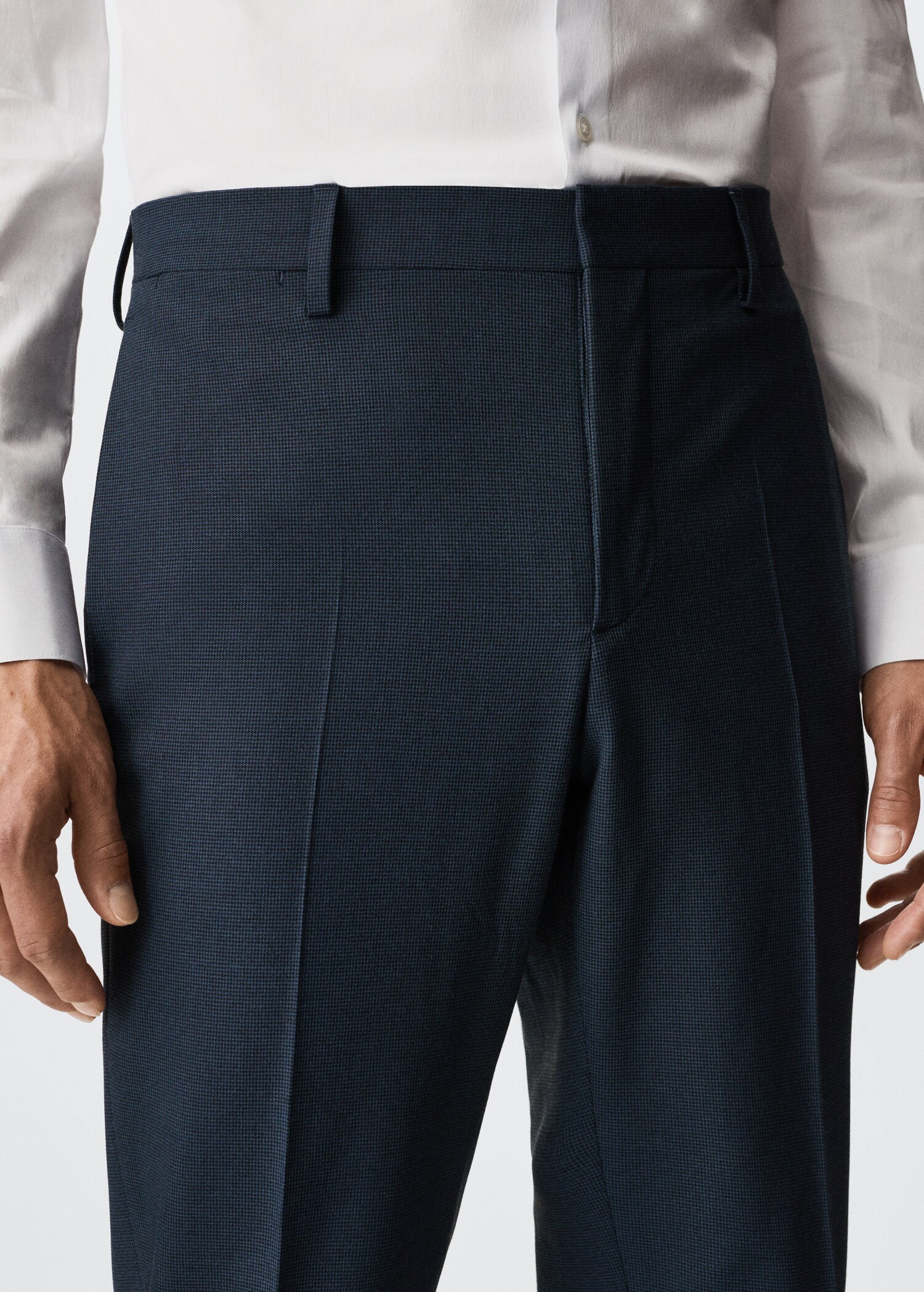 Super slim fit microstructure suit trousers - Details of the article 1