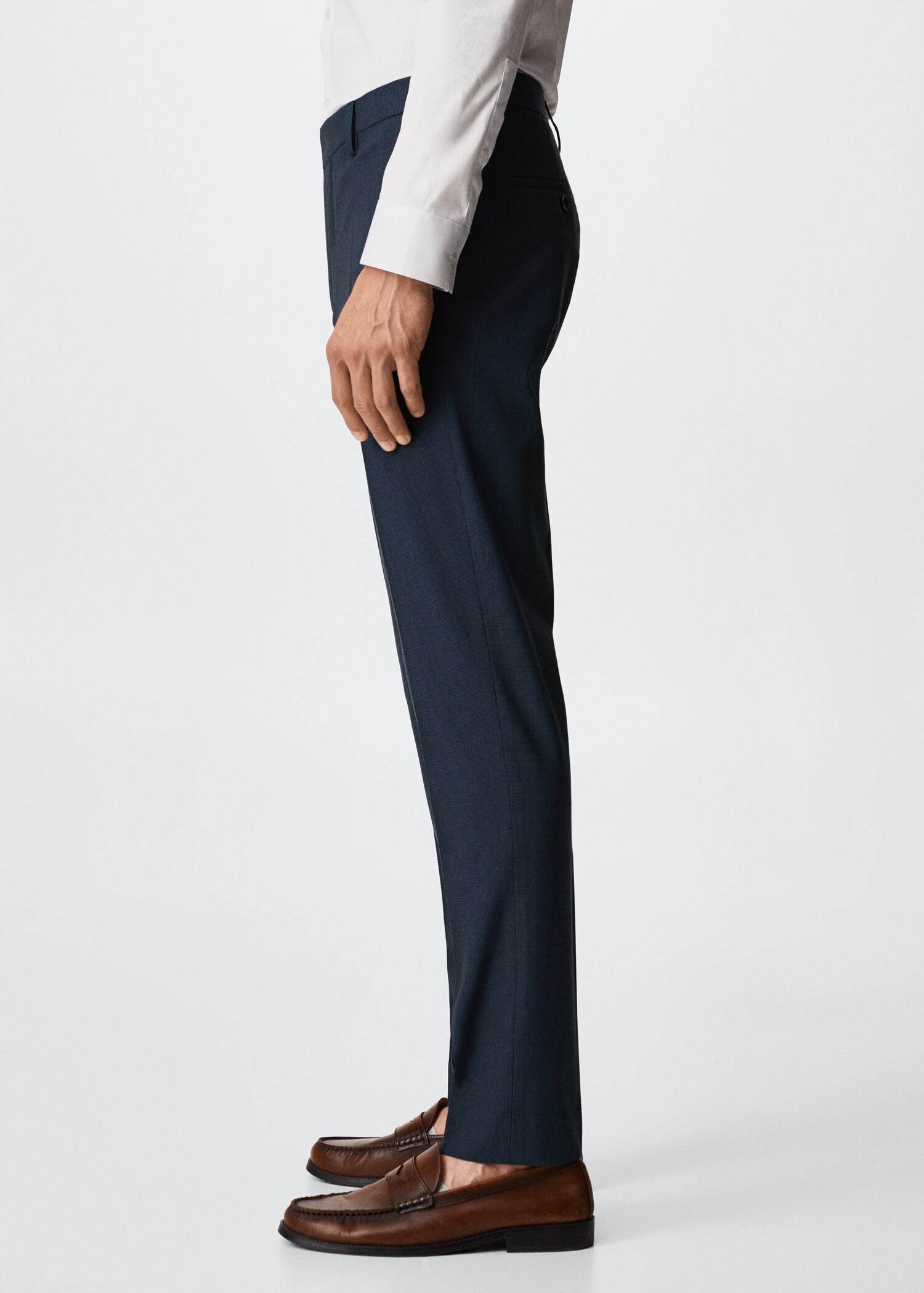 Super slim fit microstructure suit trousers - Details of the article 2