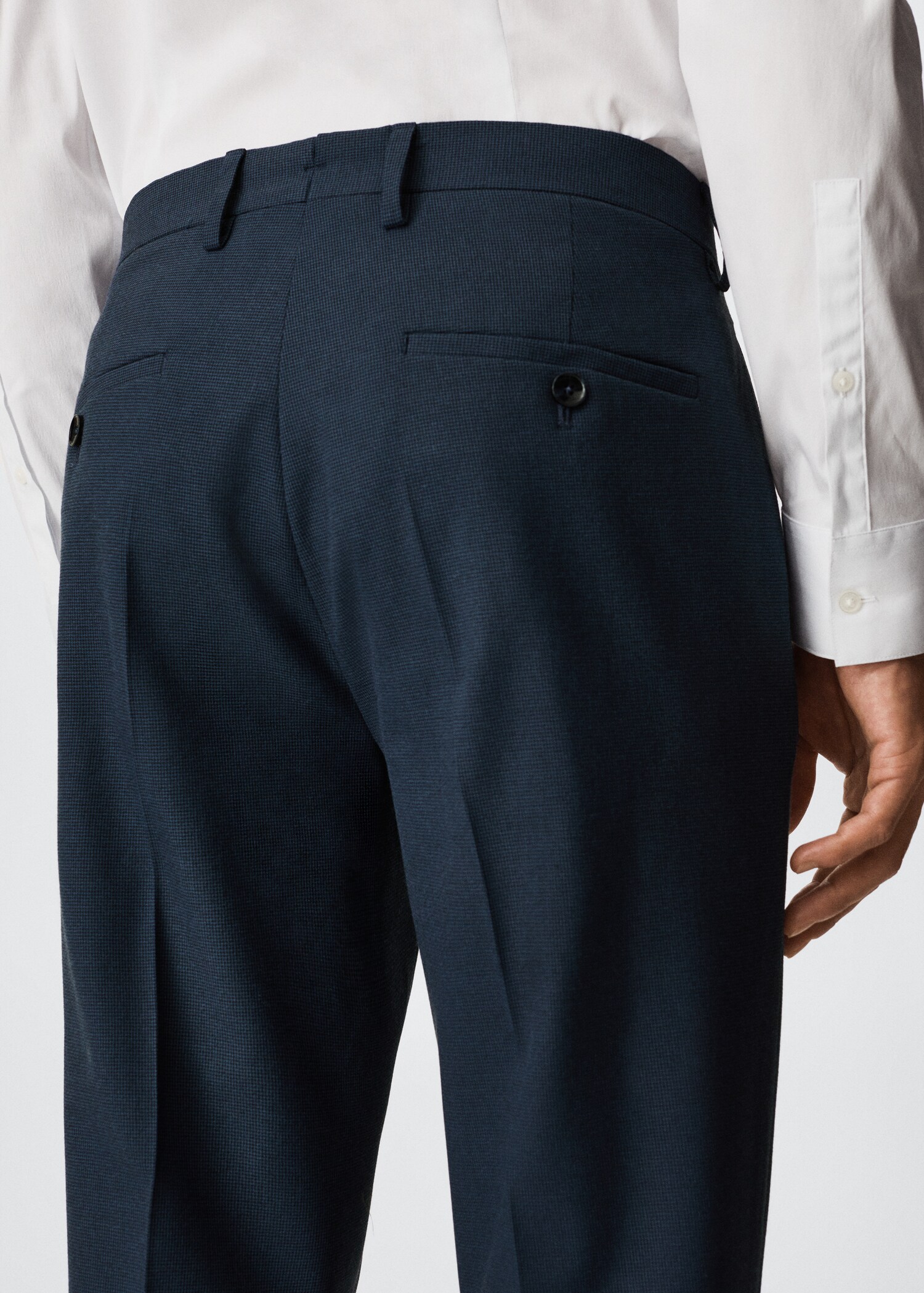 Super slim fit microstructure suit trousers - Details of the article 3