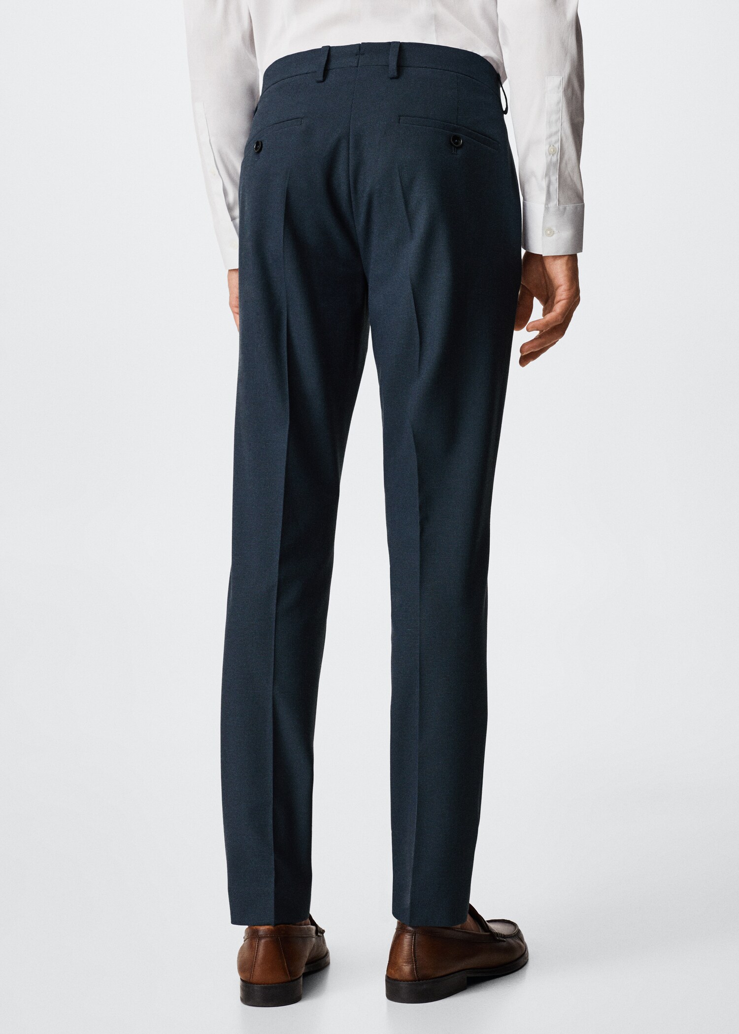 Super slim fit microstructure suit trousers - Reverse of the article