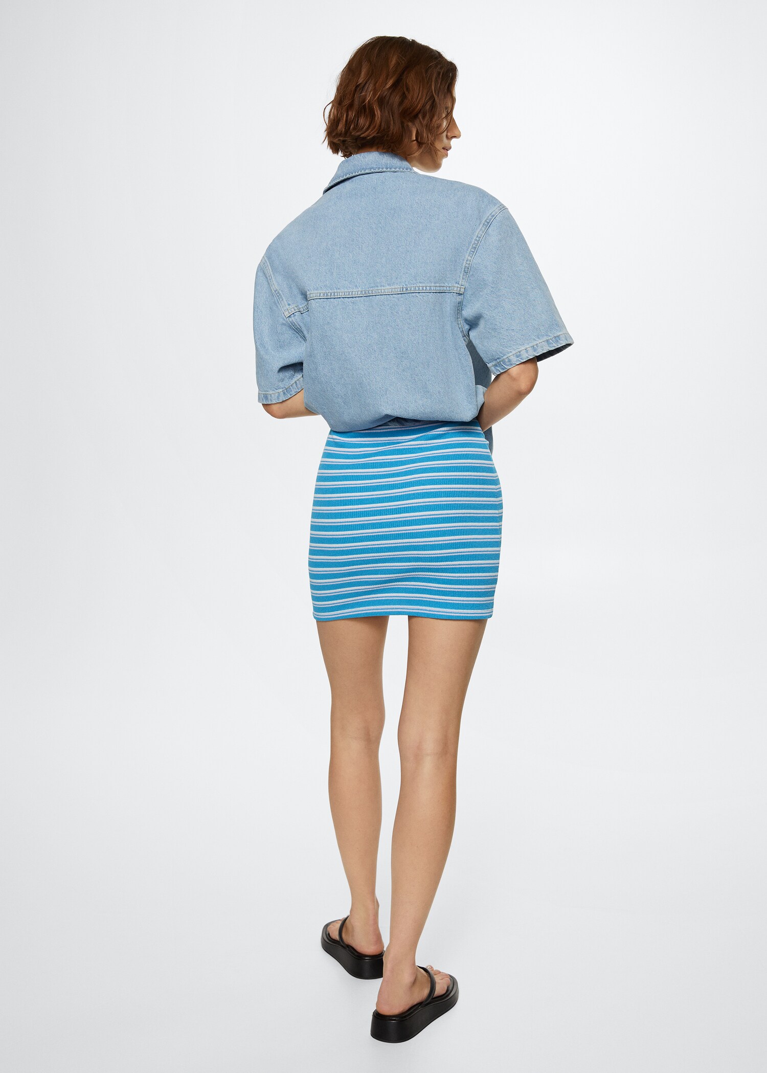Striped miniskirt - Reverse of the article