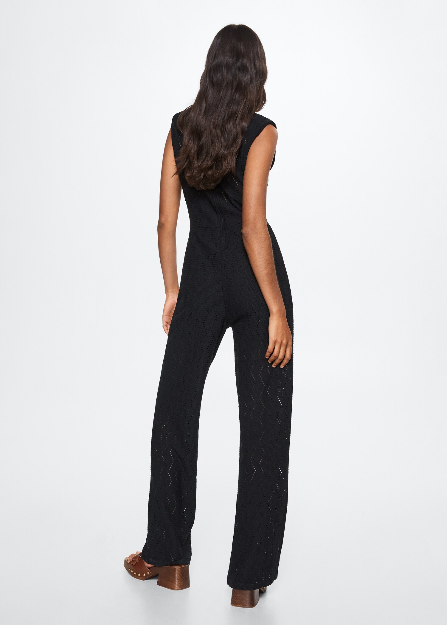 Openwork knitted jumpsuit - Reverse of the article