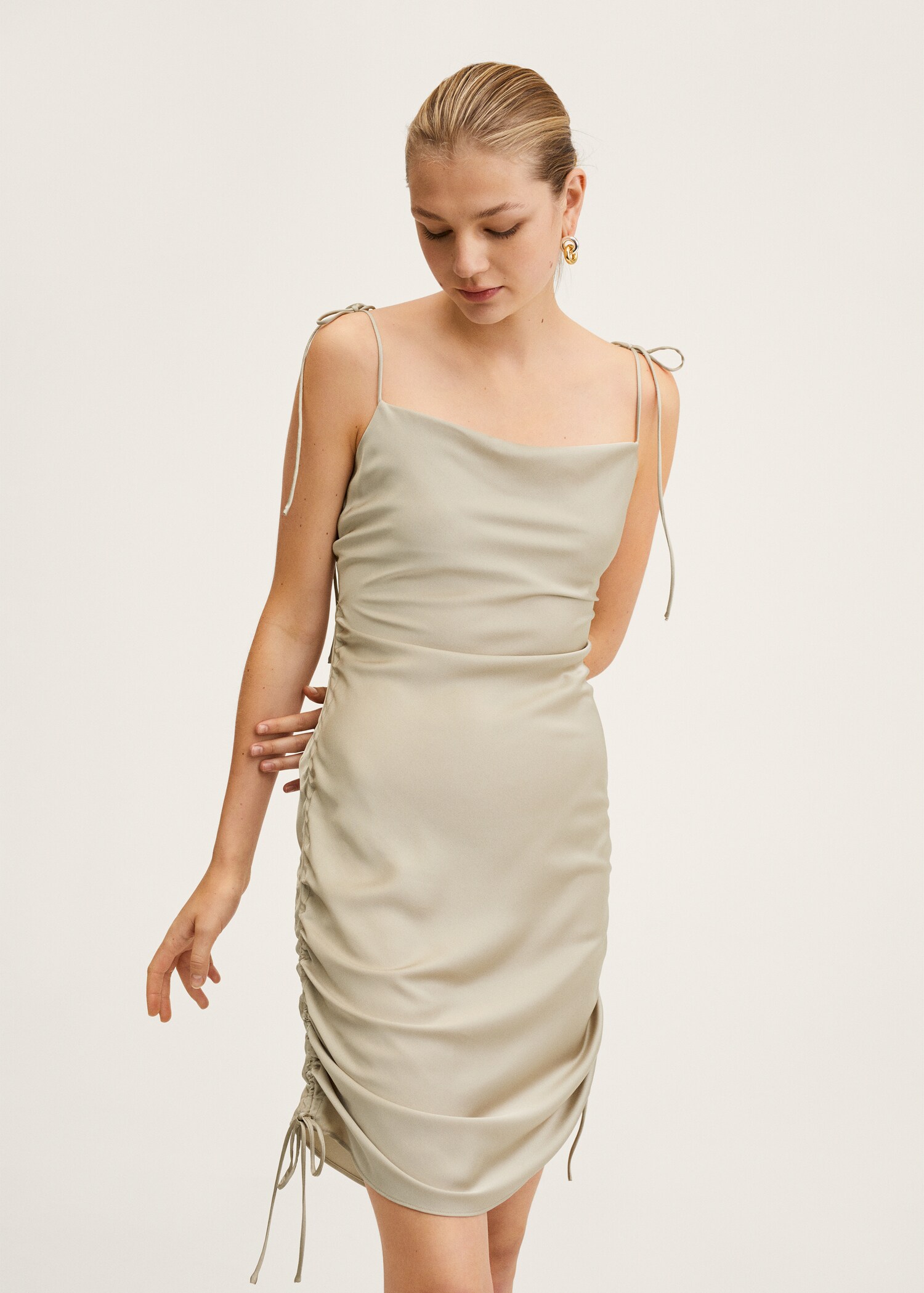 Ruched satin dress - Medium plane