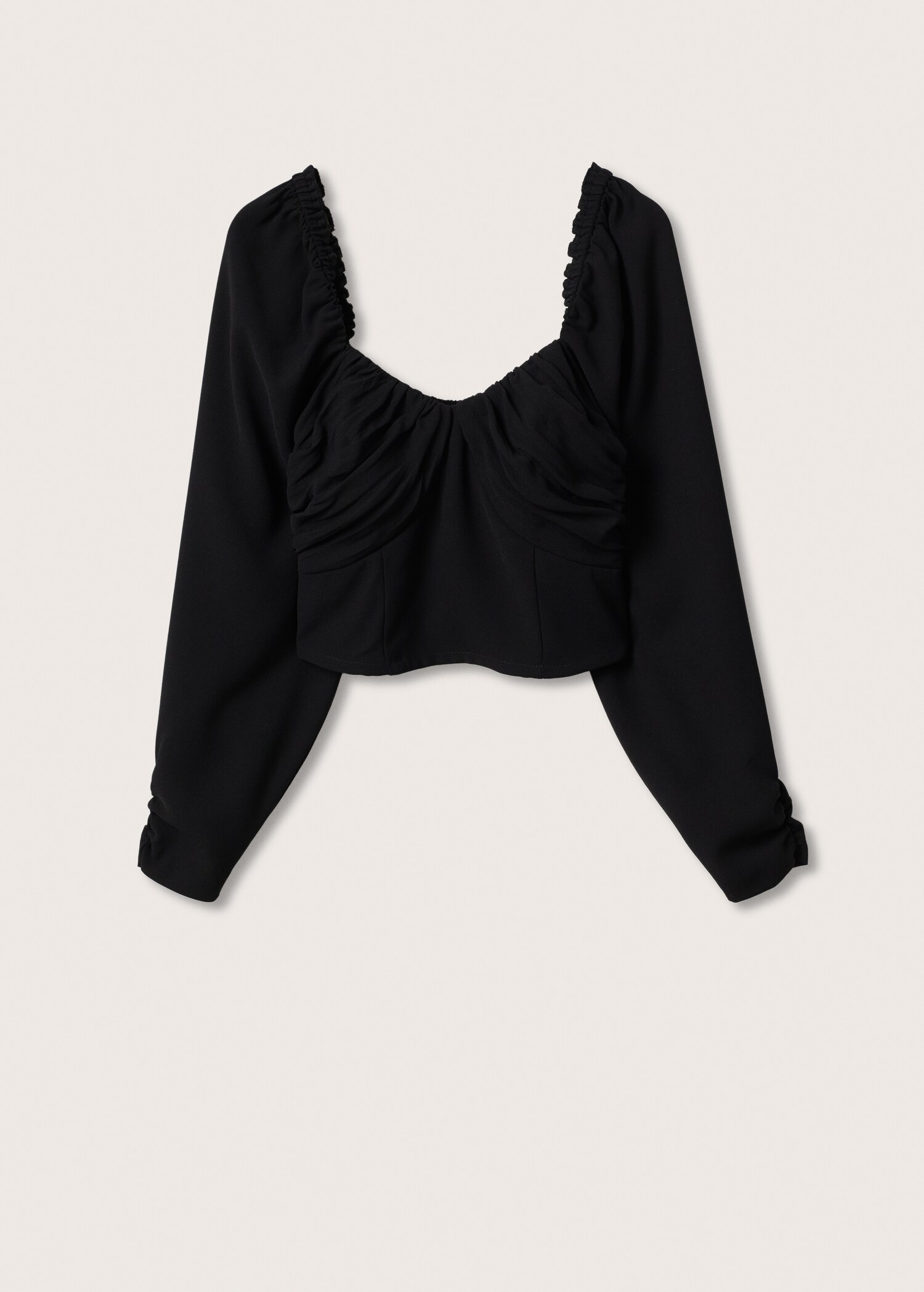 Puff-sleeved cropped blouse - Article without model