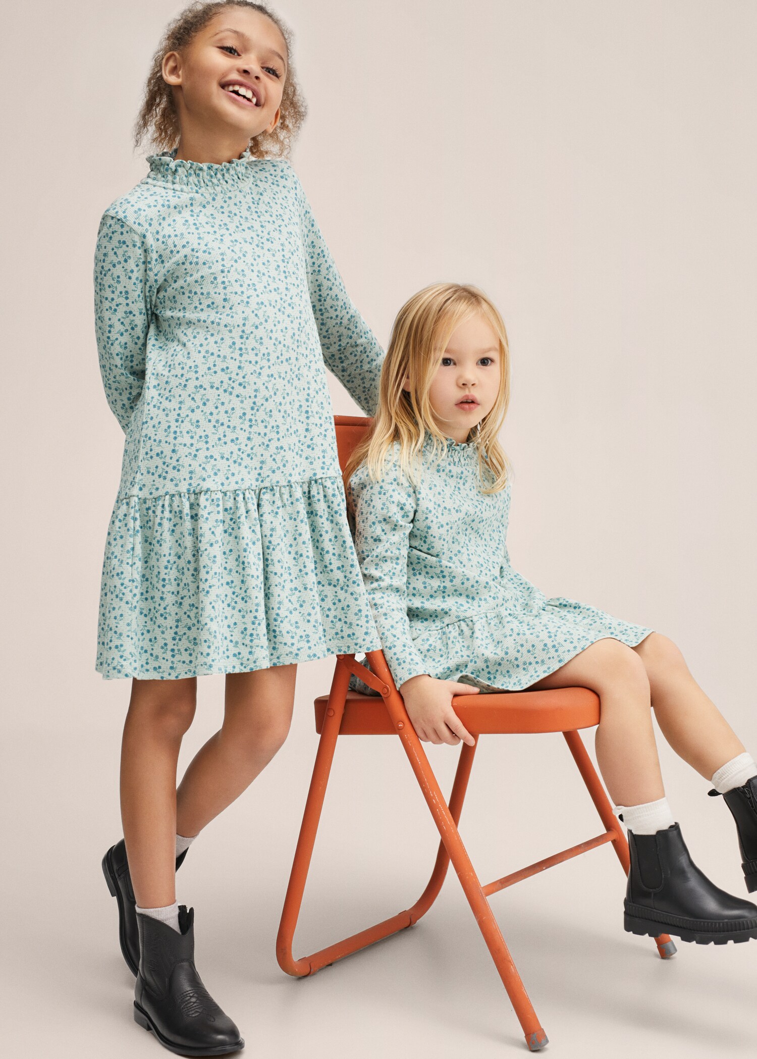 Printed ribbed dress - Medium plane